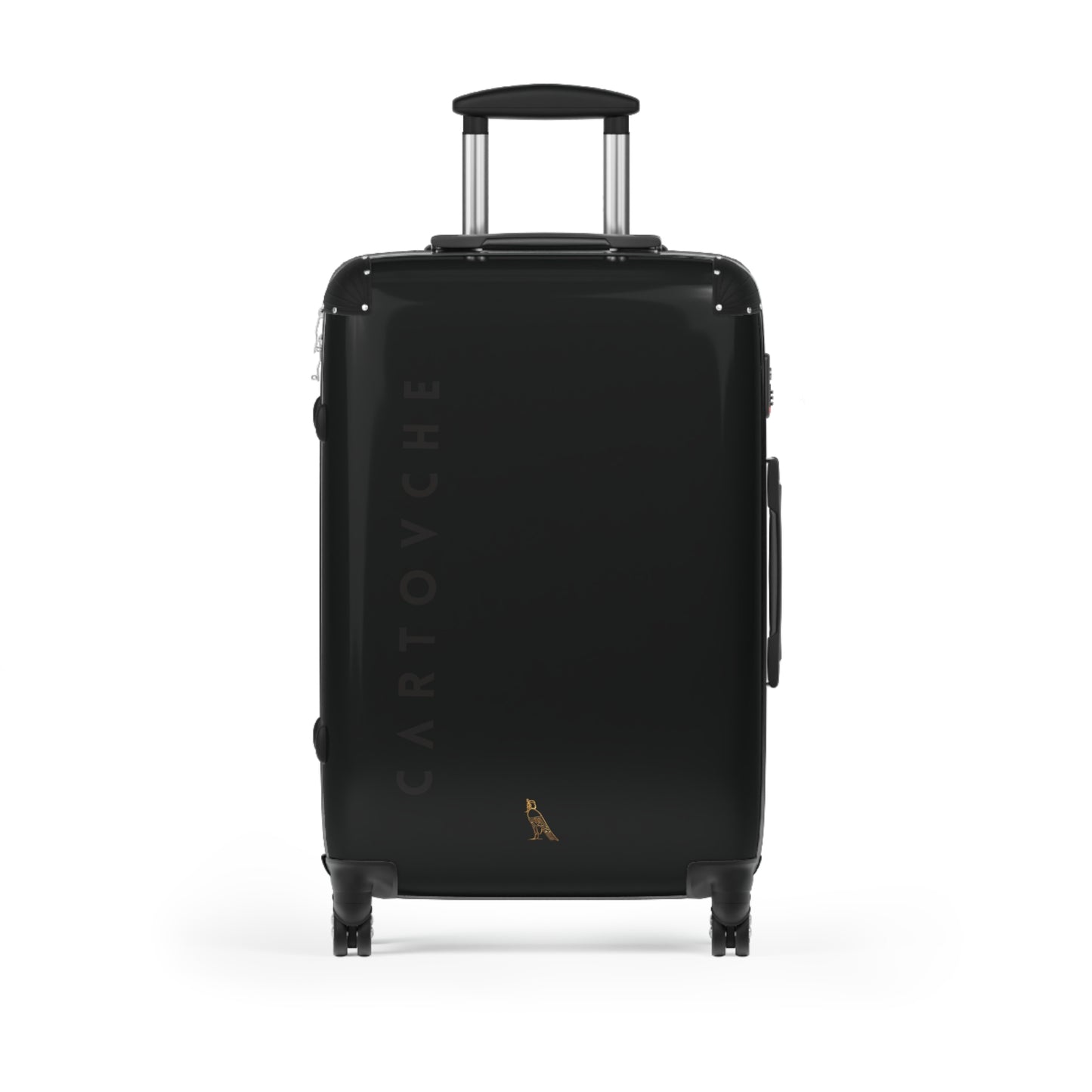 Suitcase | Black (Large Vertical Grey Cartovche Logo)