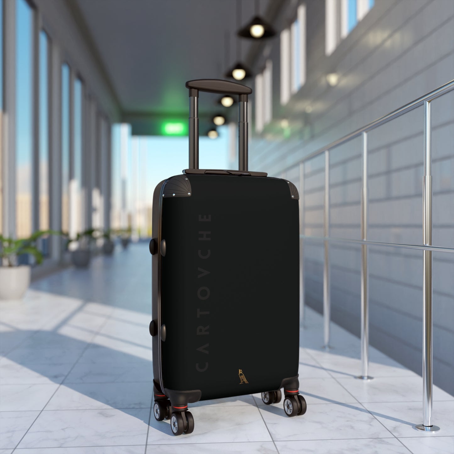 Suitcase | Black (Large Vertical Grey Cartovche Logo)