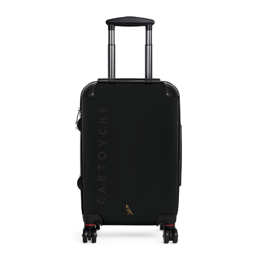 Suitcase | Black (Large Vertical Grey Cartovche Logo)
