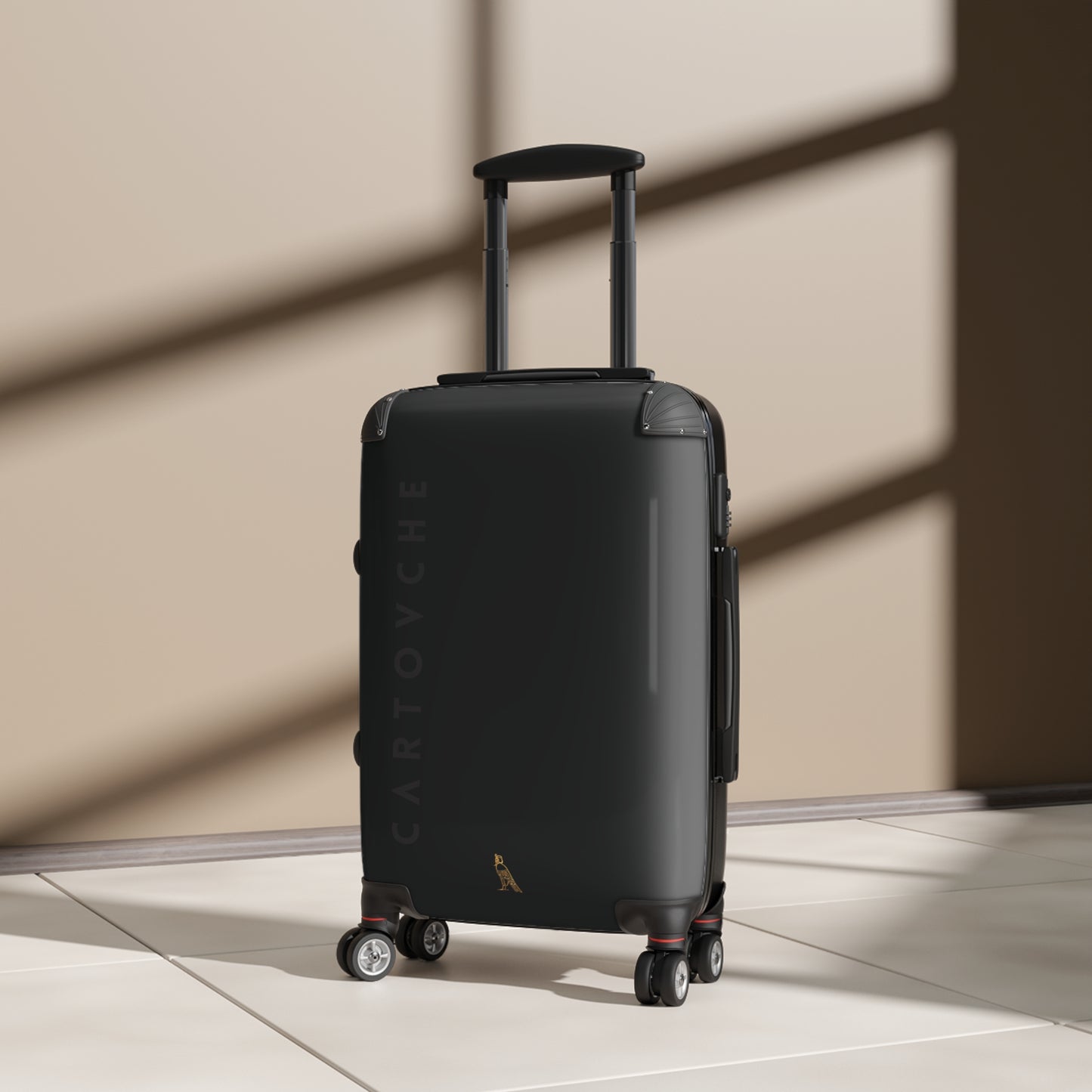 Suitcase | Black (Large Vertical Grey Cartovche Logo)