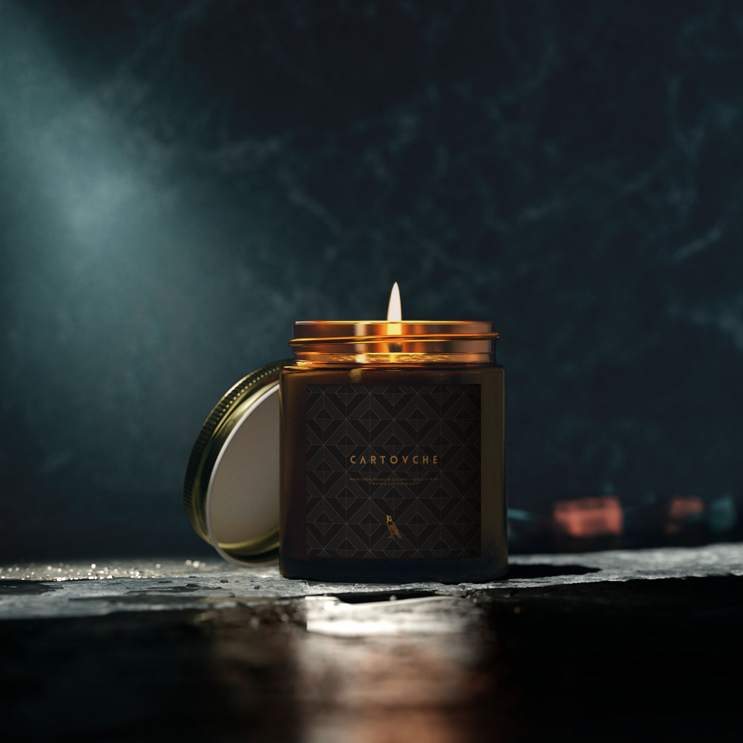 Scented Coconut Apricot Candles (4oz, 9oz) Amber Jar