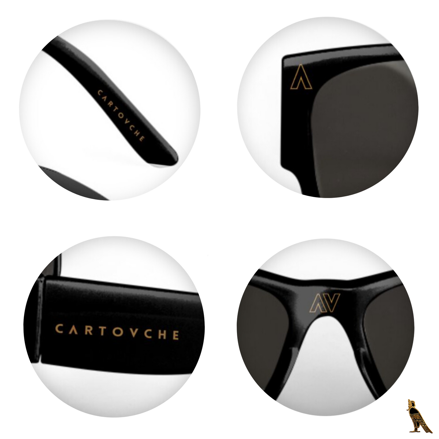Sunglasses (Black) - Cartovche Logo
