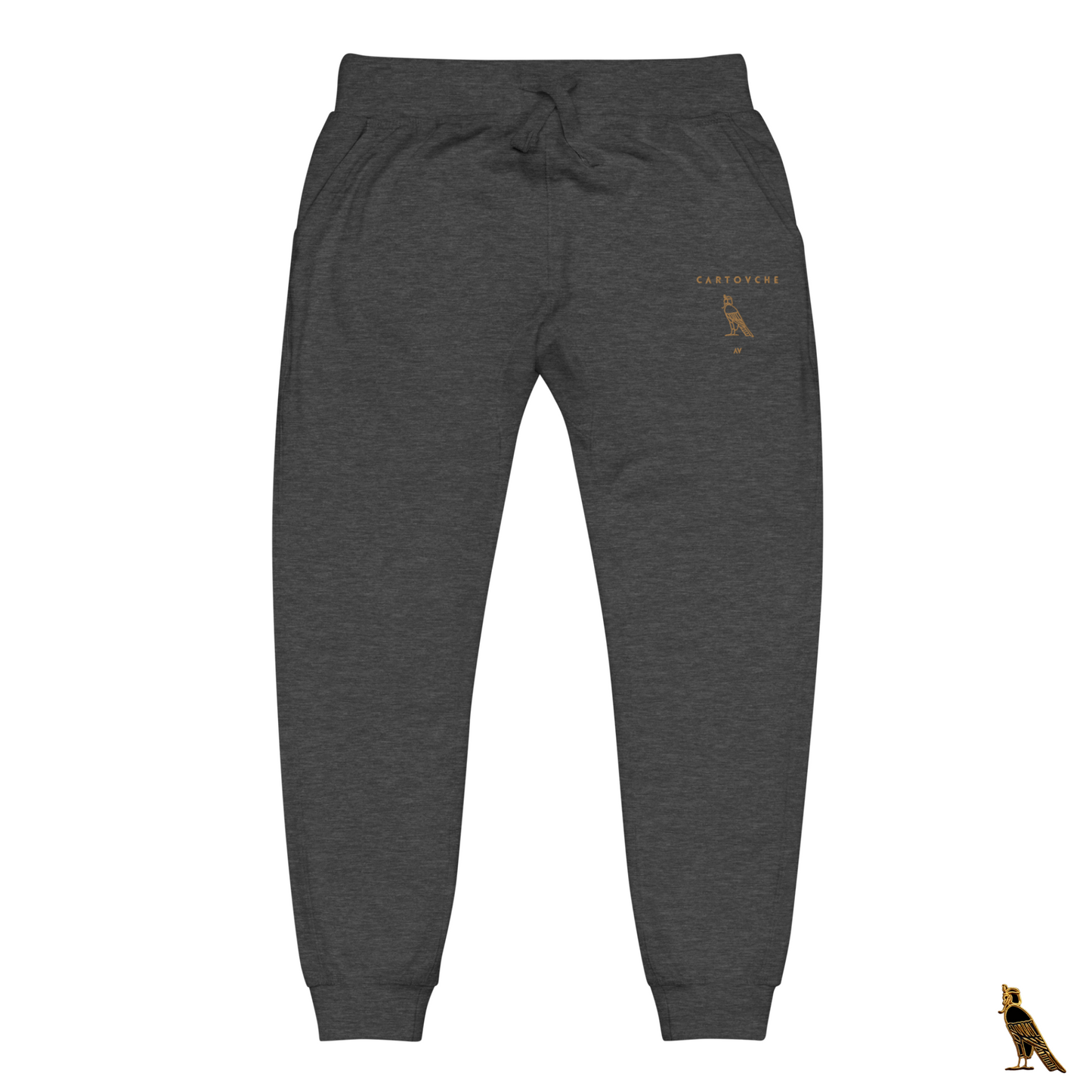 Men's Embroidered Fleece Sweatpants | Gold Cartovche Logo