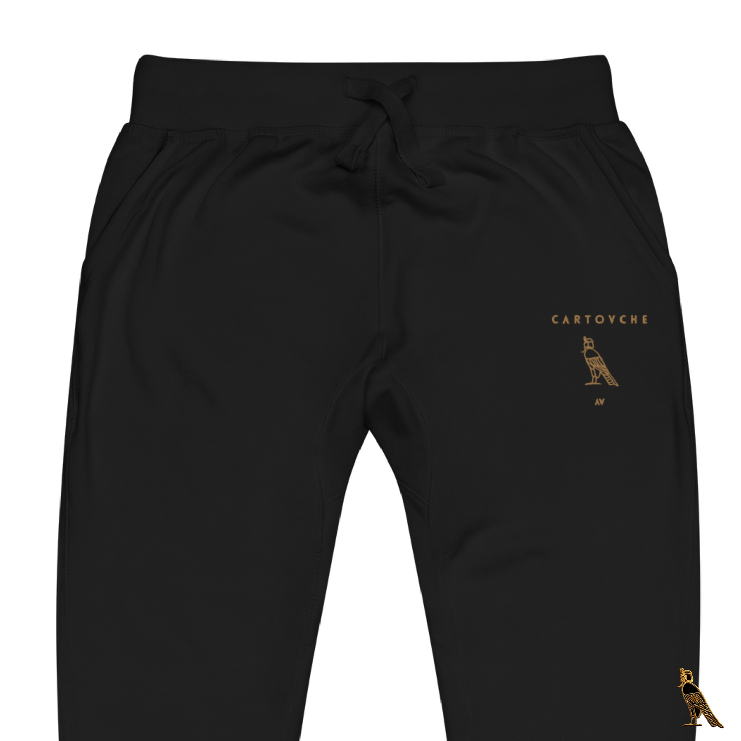 Men's Embroidered Fleece Sweatpants | Gold Cartovche Logo
