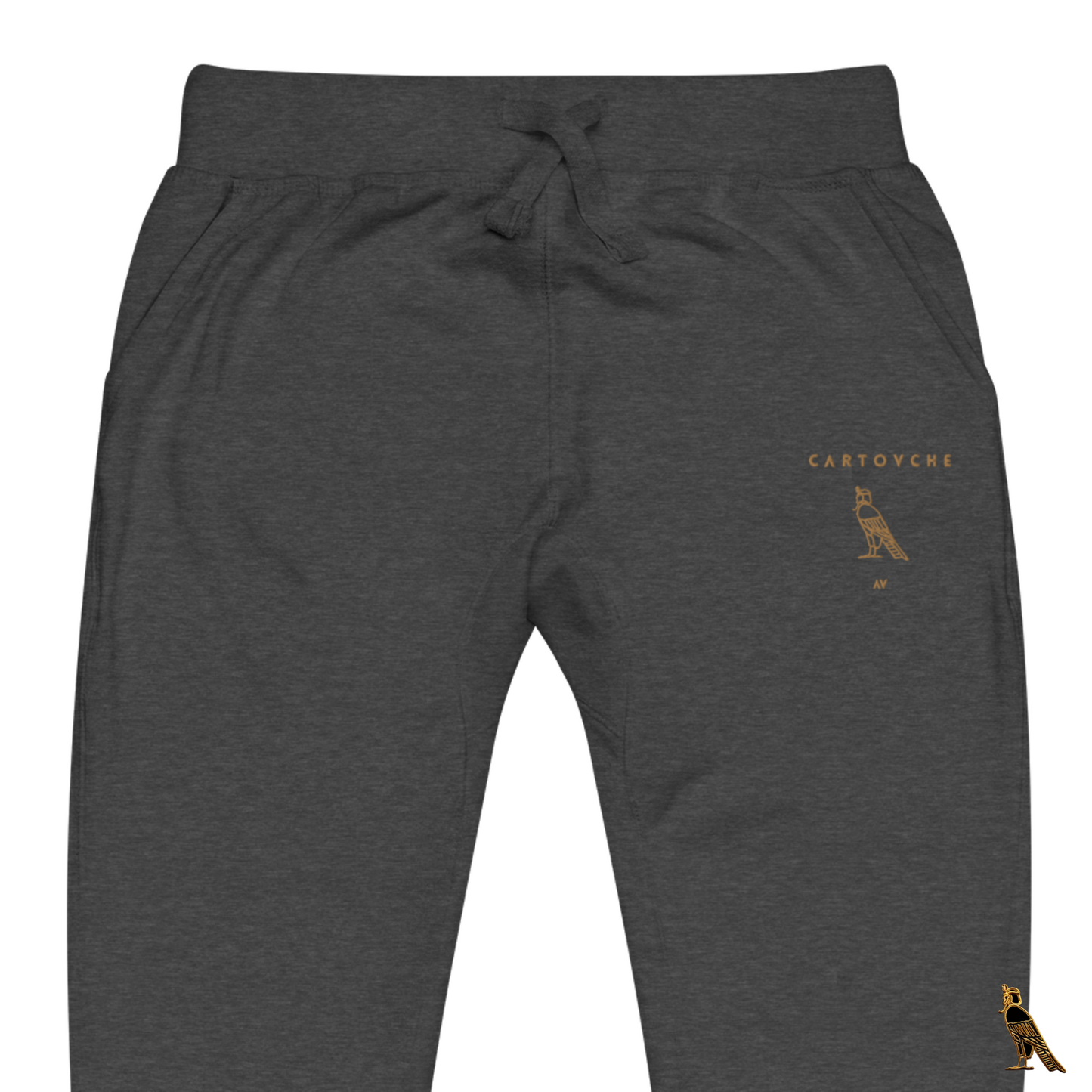Men's Embroidered Fleece Sweatpants | Gold Cartovche Logo