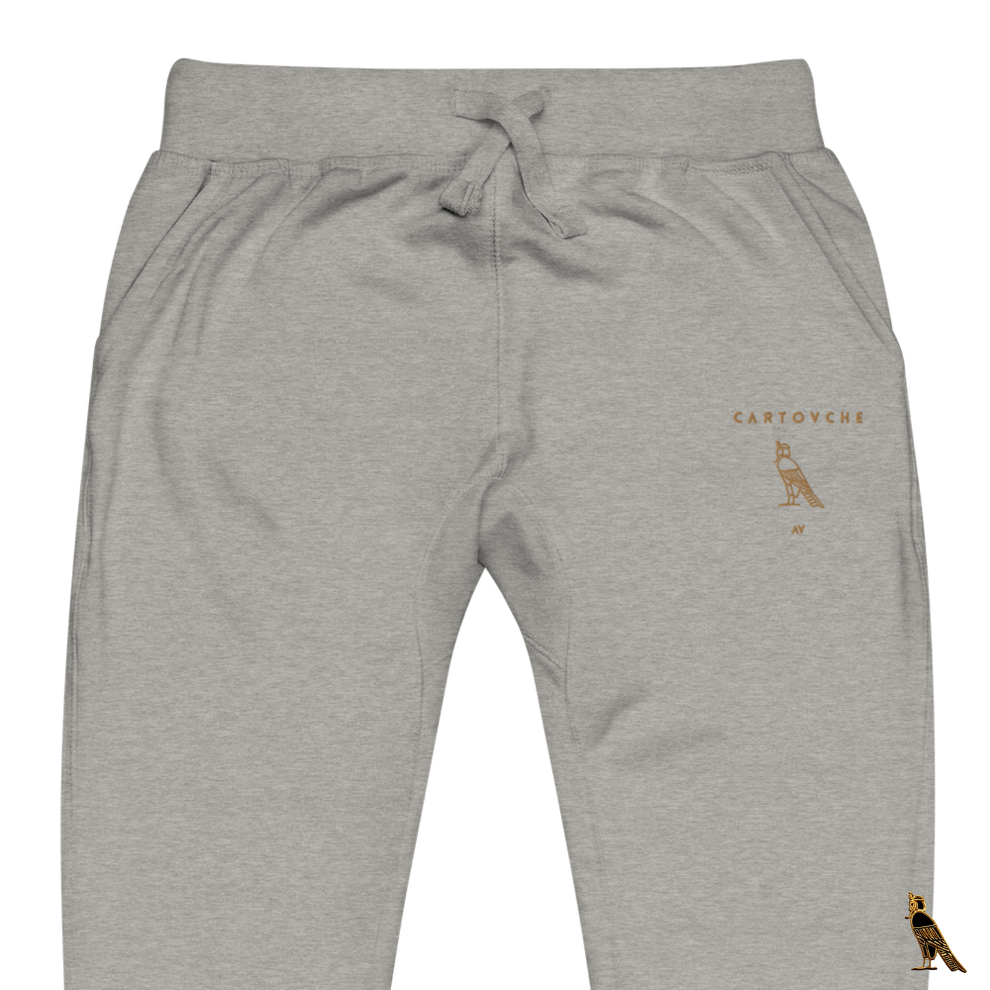 Men's Embroidered Fleece Sweatpants | Gold Cartovche Logo