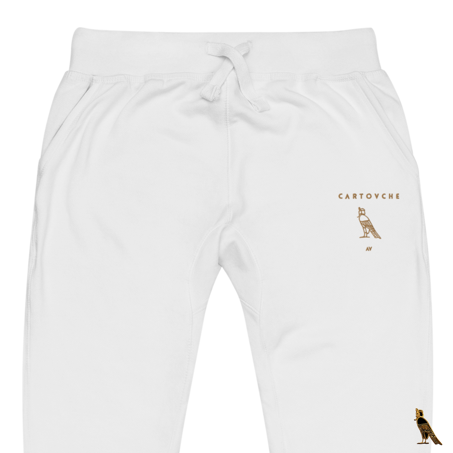 Men's Embroidered Fleece Sweatpants | Gold Cartovche Logo