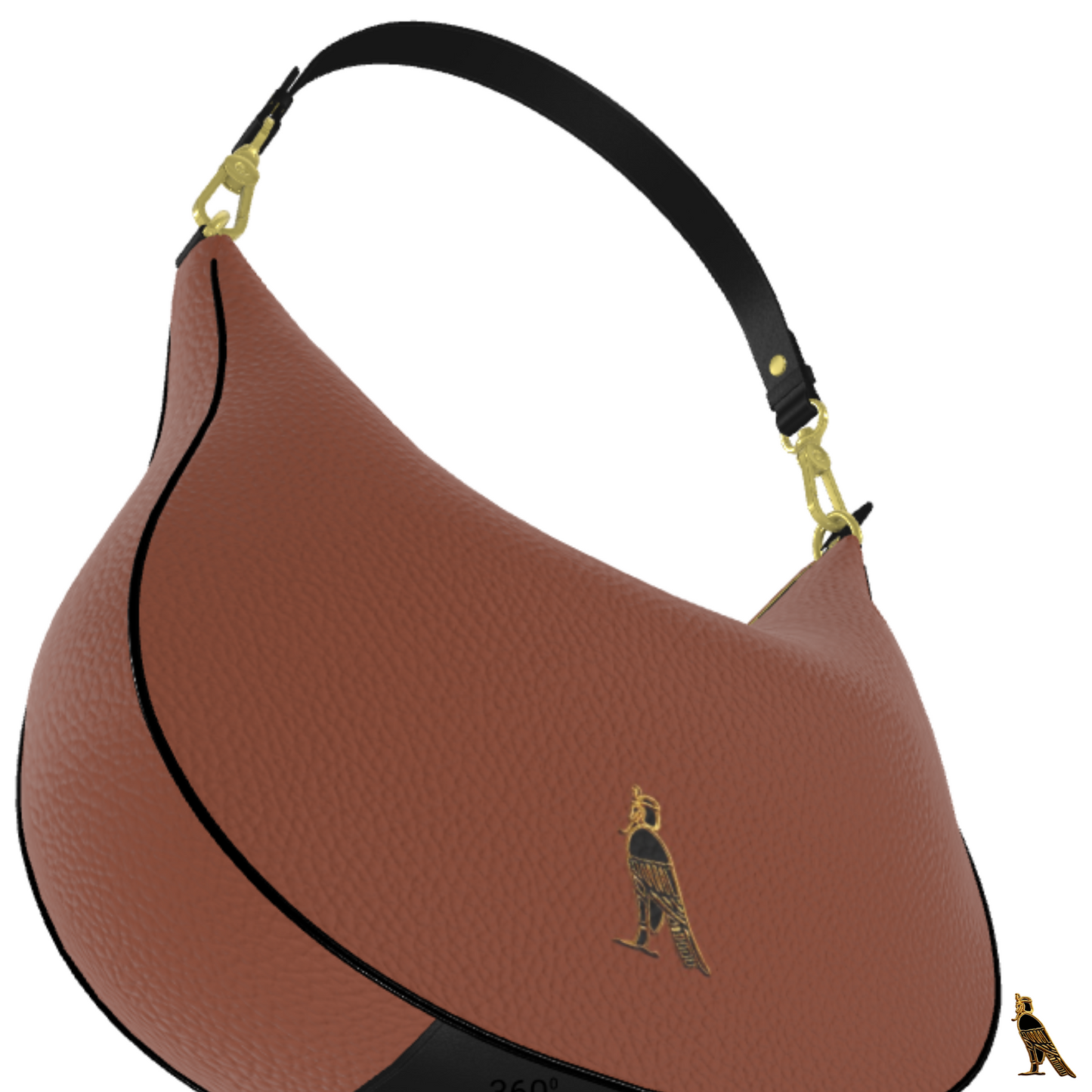 Curve Hobo Bag - Brown (Horus Logo)