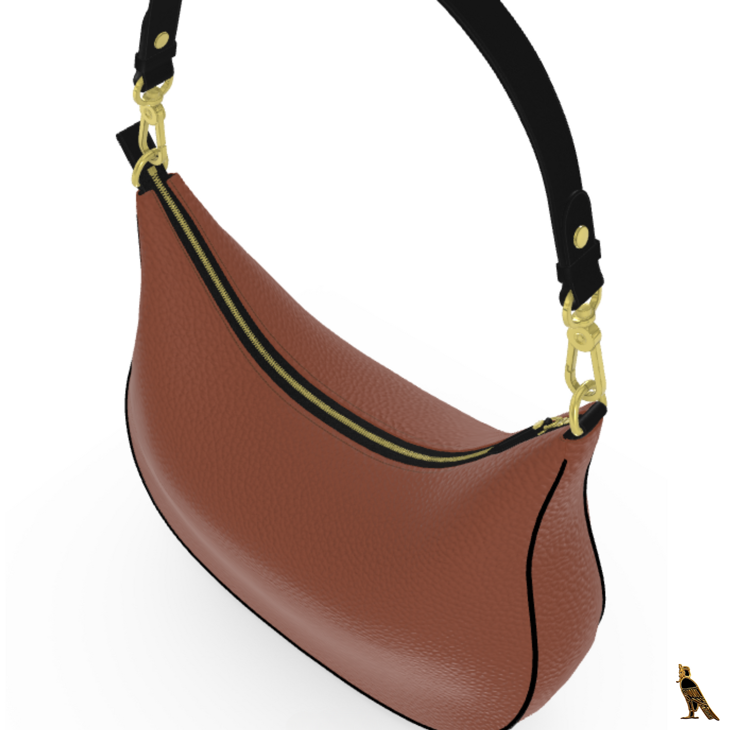 Curve Hobo Bag - Brown (Horus Logo)