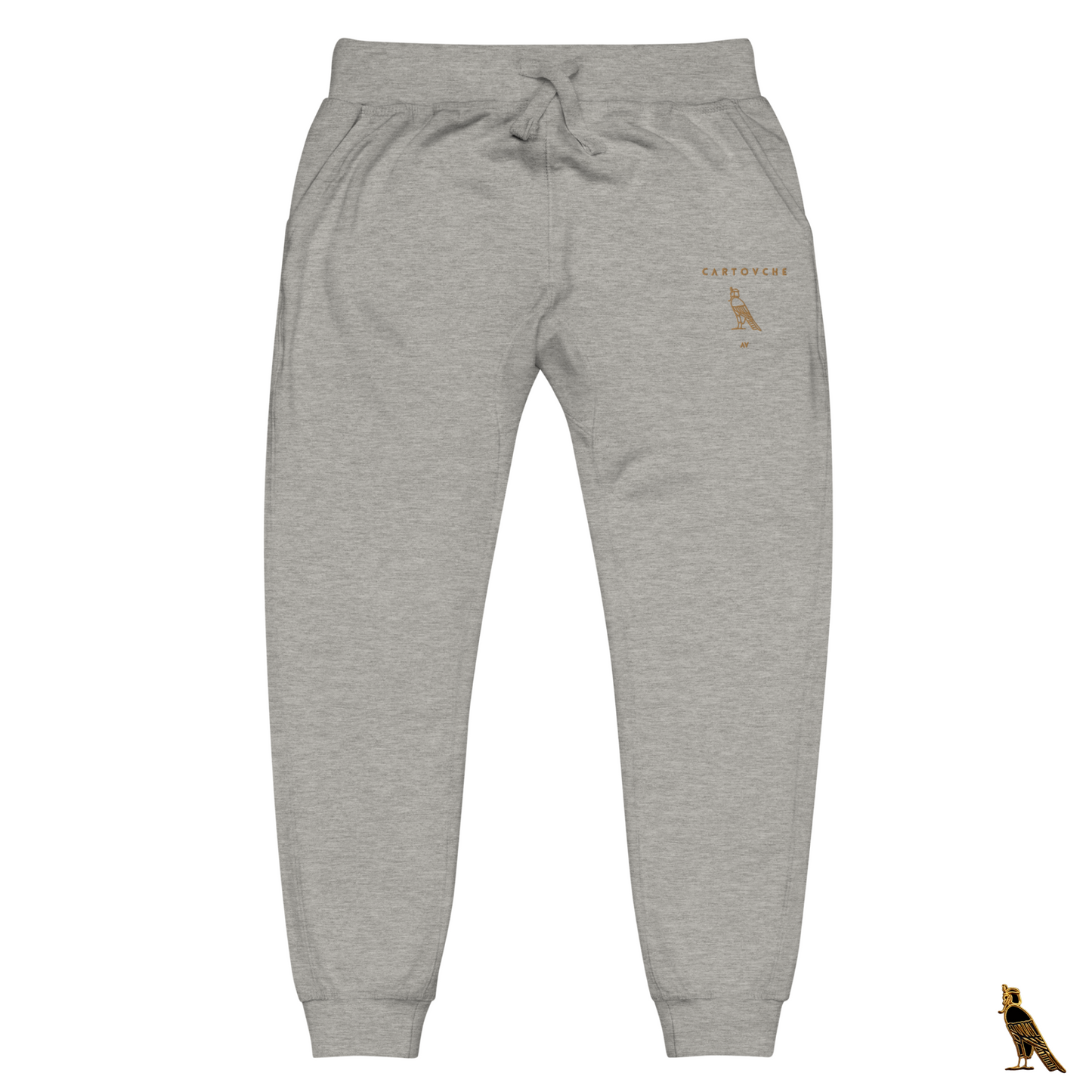 Men's Embroidered Fleece Sweatpants | Gold Cartovche Logo