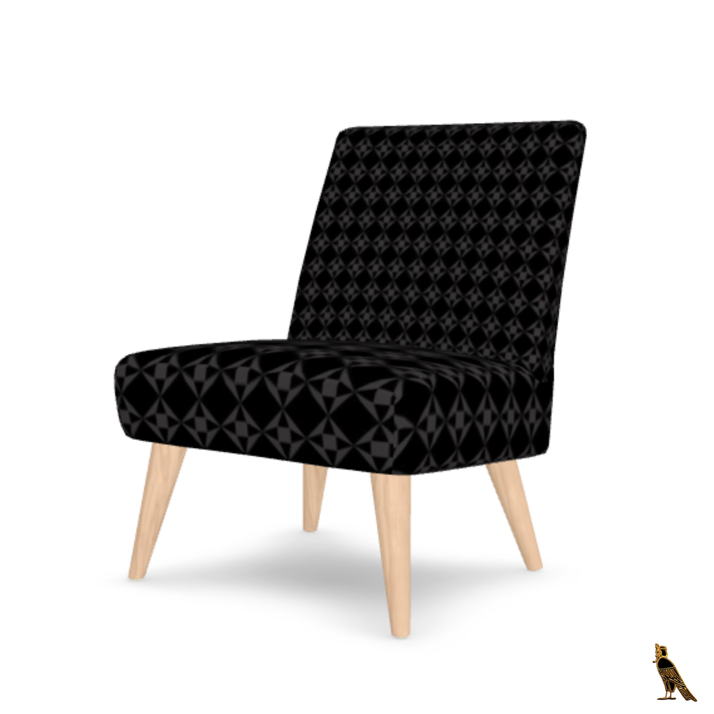 Occasional Chair - Velour | Black & Grey Geo Pattern