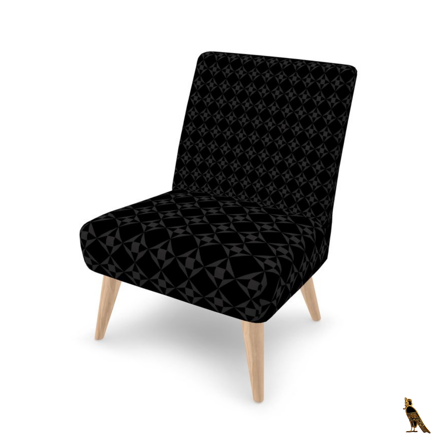 Occasional Chair - Velour | Black & Grey Geo Pattern
