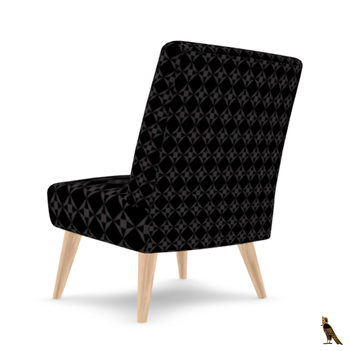 Occasional Chair - Velour | Black & Grey Geo Pattern