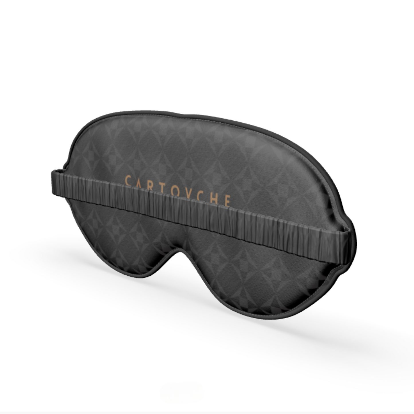 Pure Silk Satin Eye Mask | White & Navy Geo Pattern