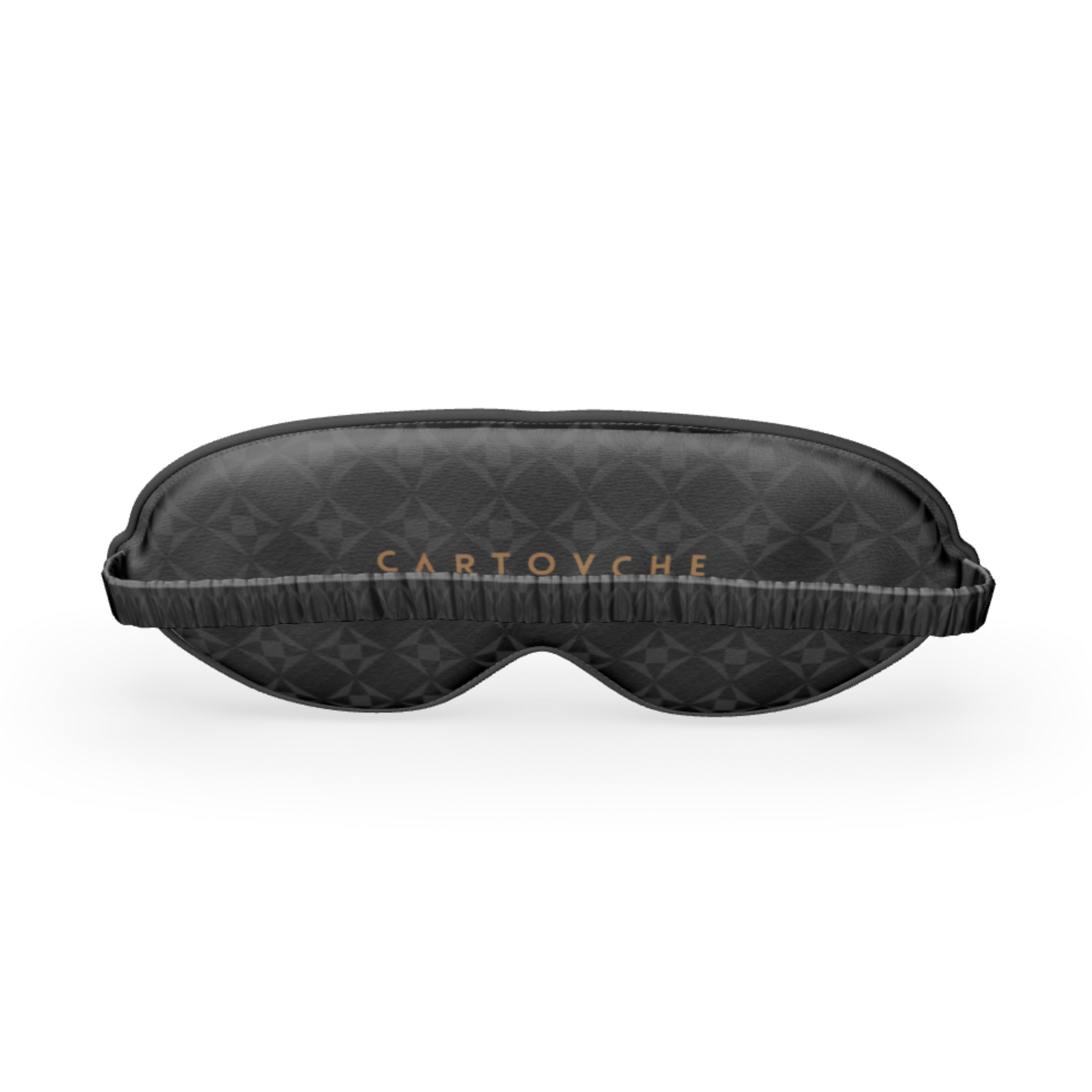 Pure Silk Satin Eye Mask | White & Navy Geo Pattern