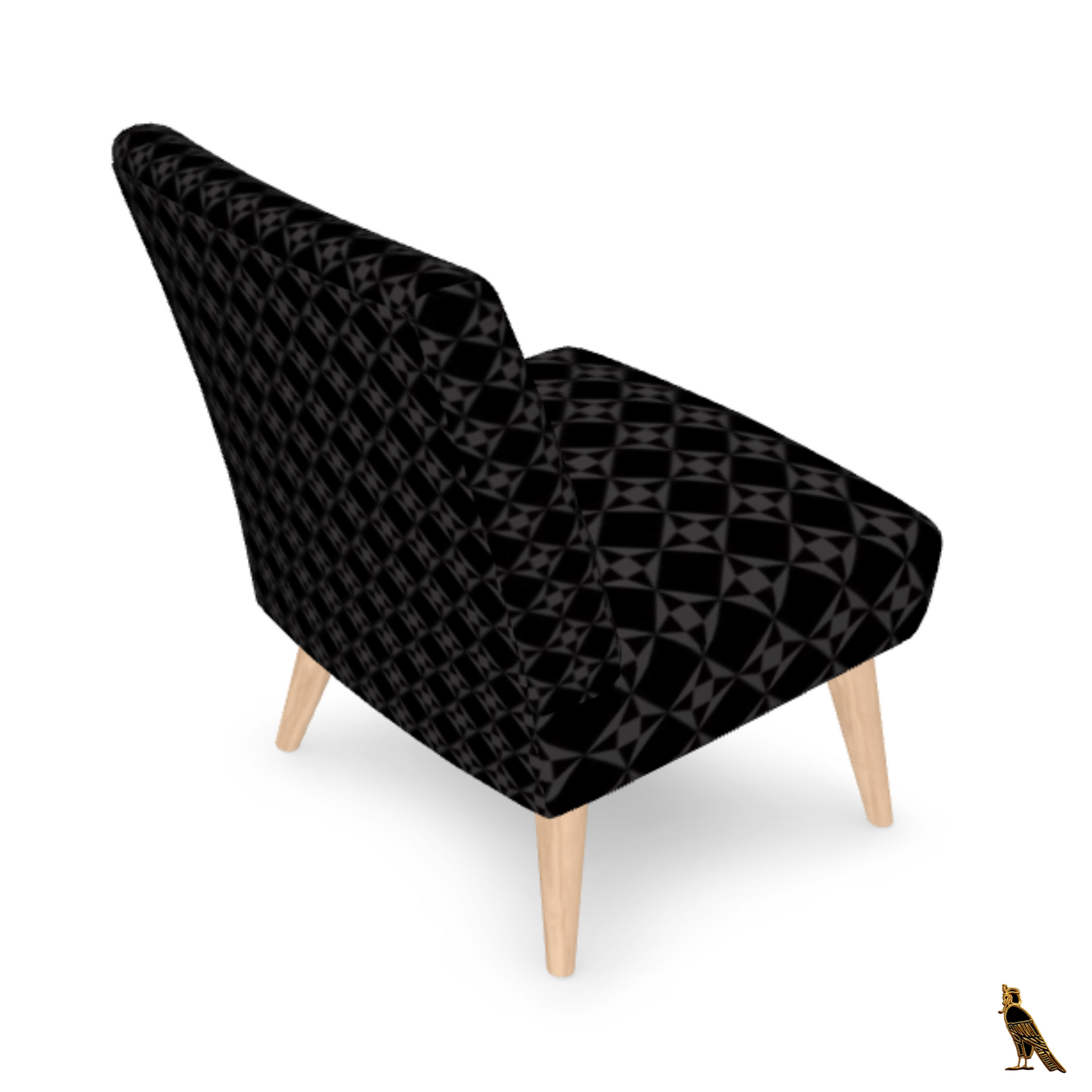 Occasional Chair - Velour | Black & Grey Geo Pattern