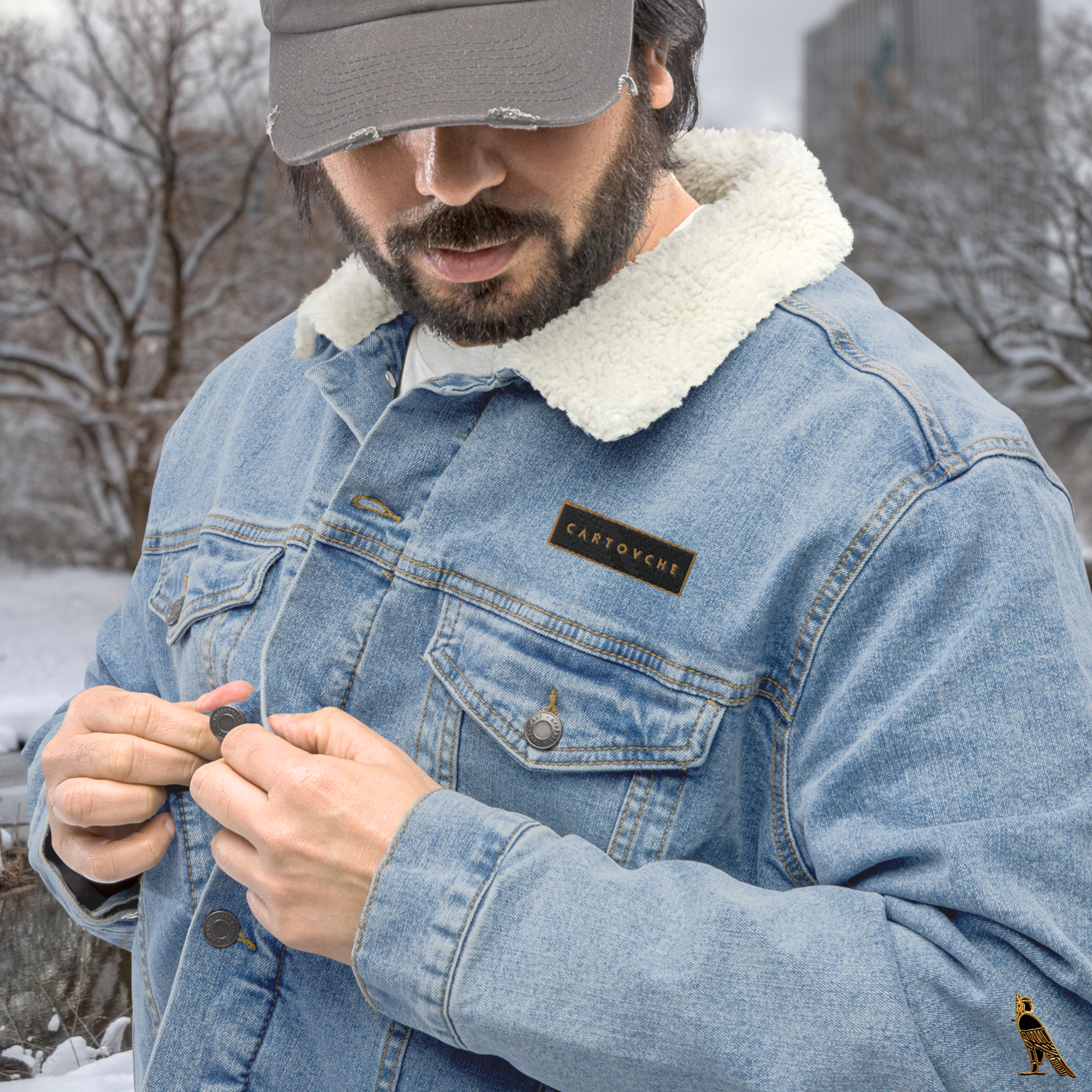 Men's Denim Sherpa Jacket | Blue