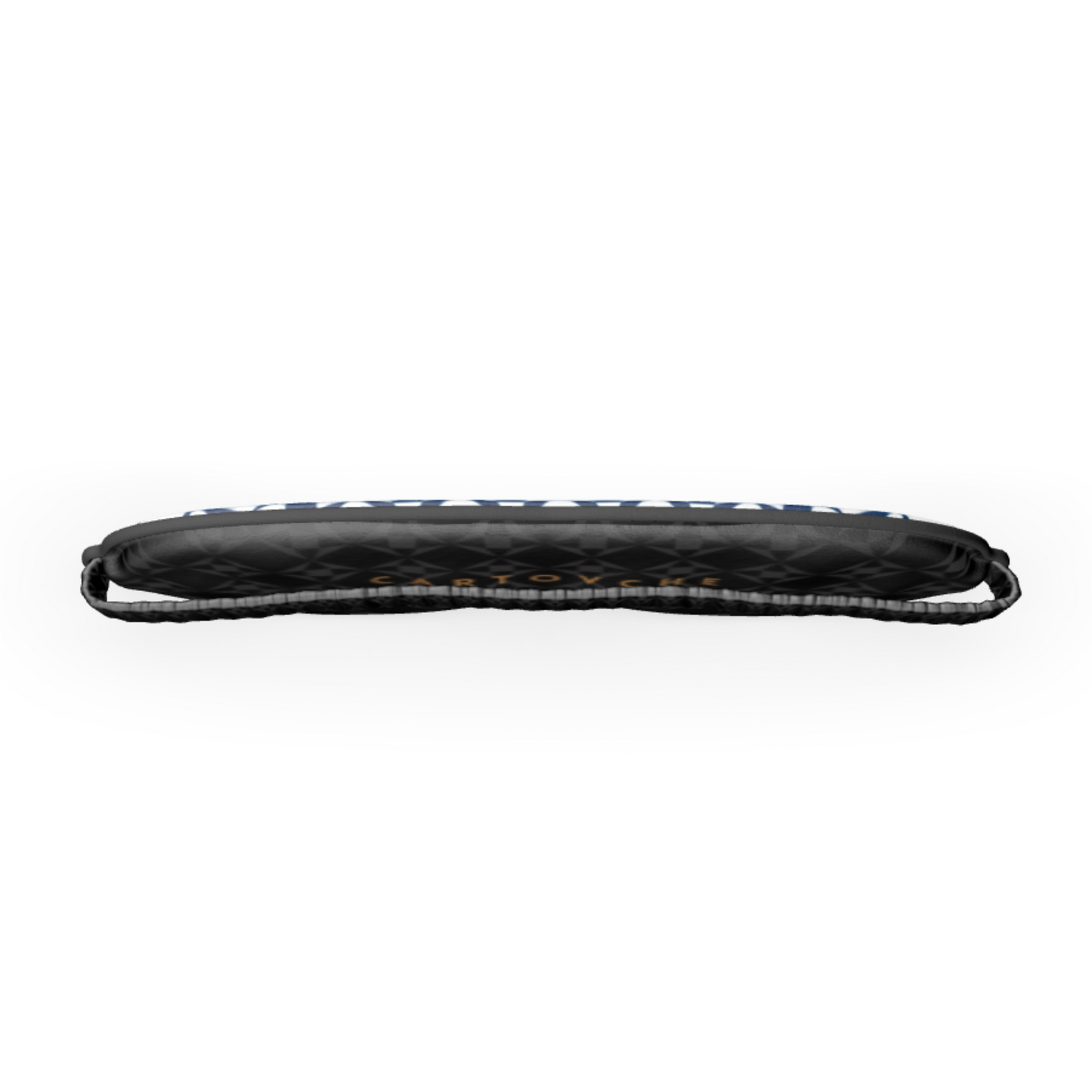 Pure Silk Satin Eye Mask | White & Navy Geo Pattern