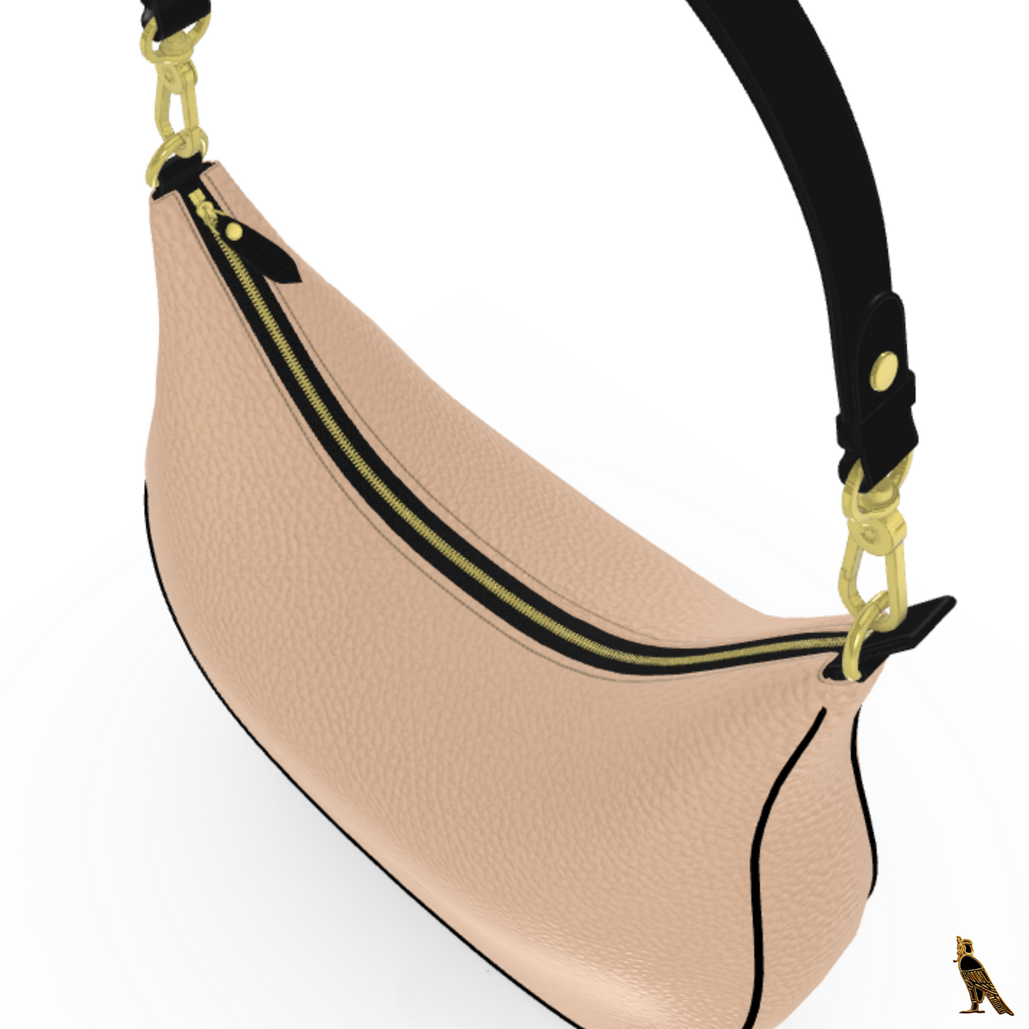 Curve Hobo Bag - Beige (Horus Logo)