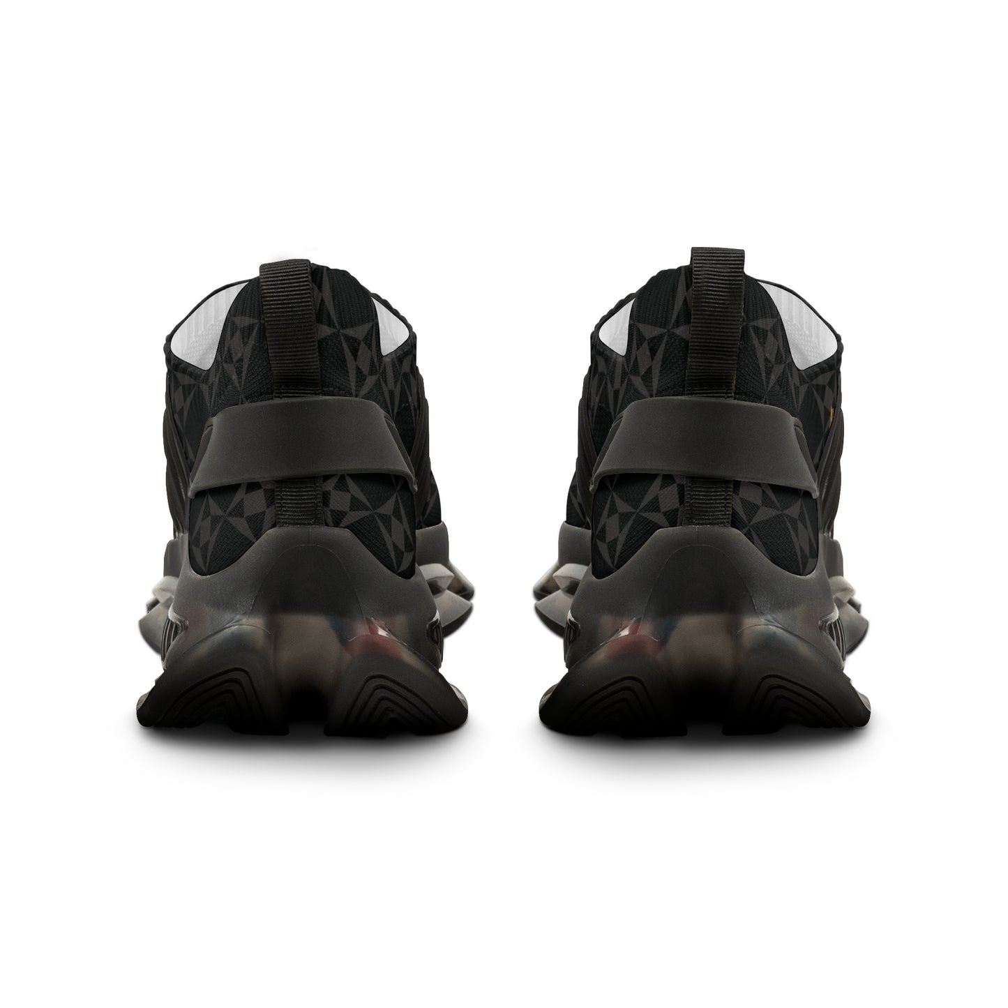 Men's Mesh Sneakers | 'Cartovche Veloce' (Black & Grey Geo Pattern)