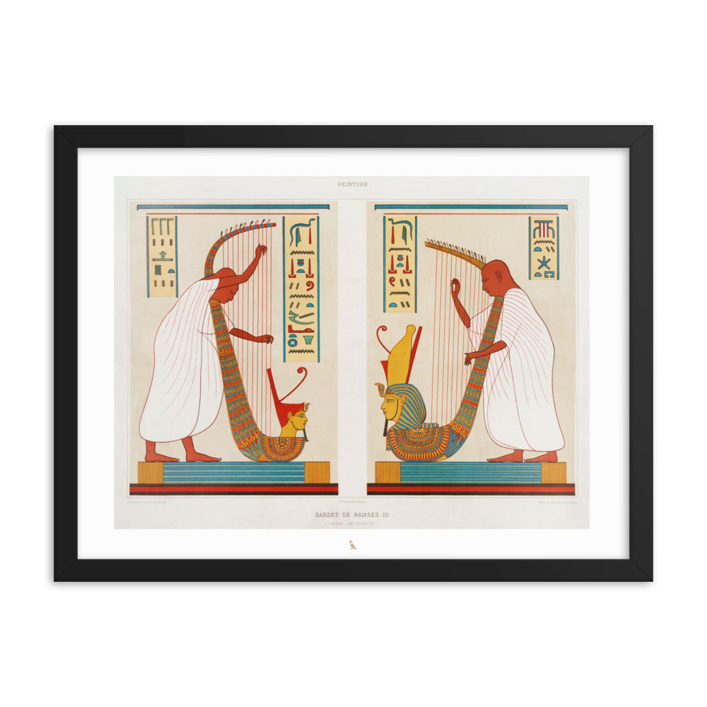 'Musicians of Pharaoh Ramesses III' | 24" x 18" Wood Framed Poster