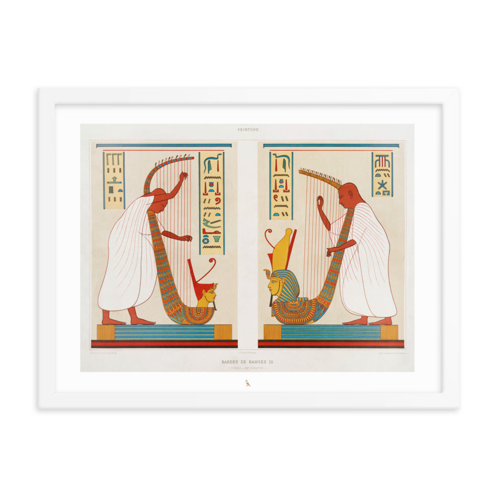 'Musicians of Pharaoh Ramesses III' | 24" x 18" Wood Framed Poster