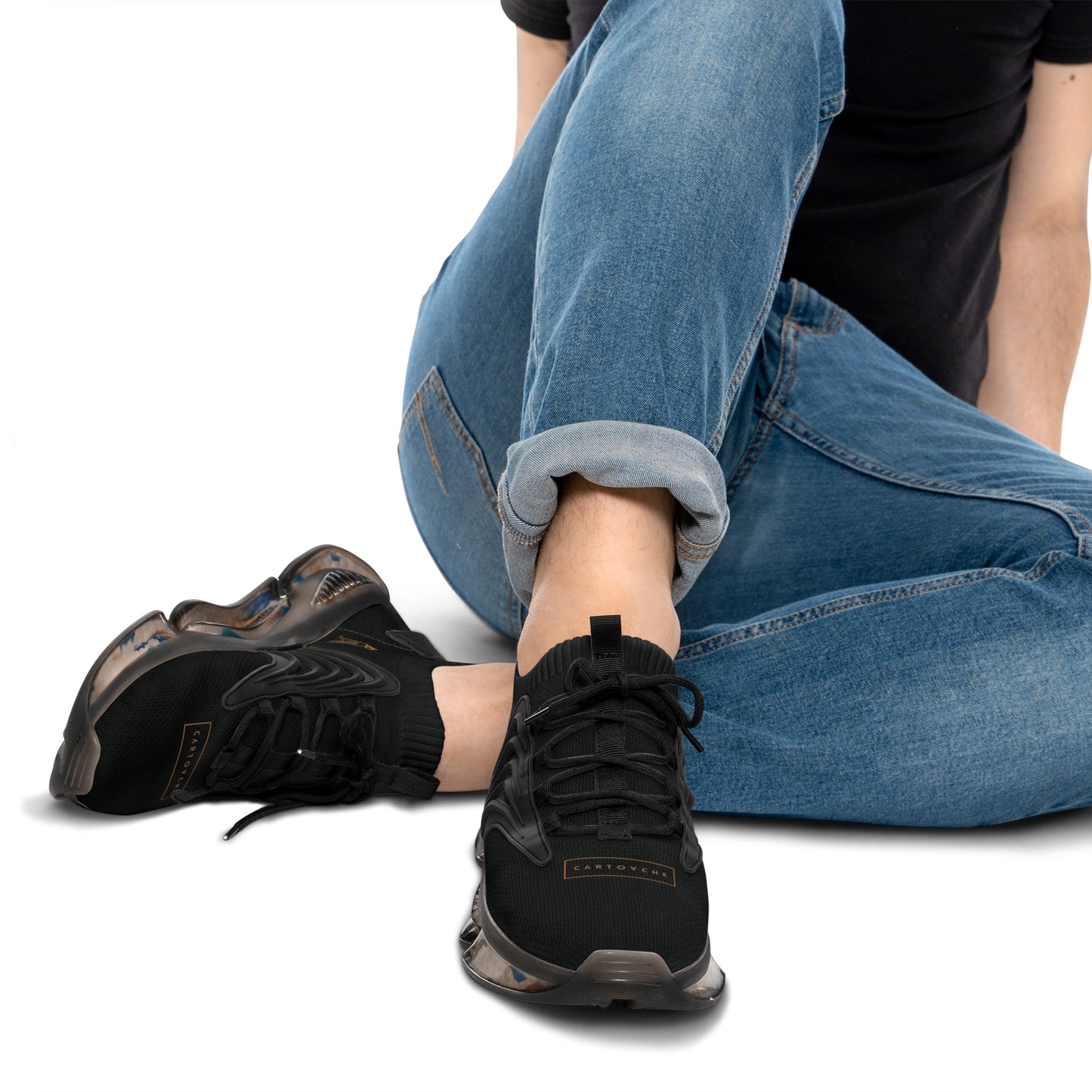 Men's Mesh Sneakers | 'Cartovche Veloce' (All-Black)