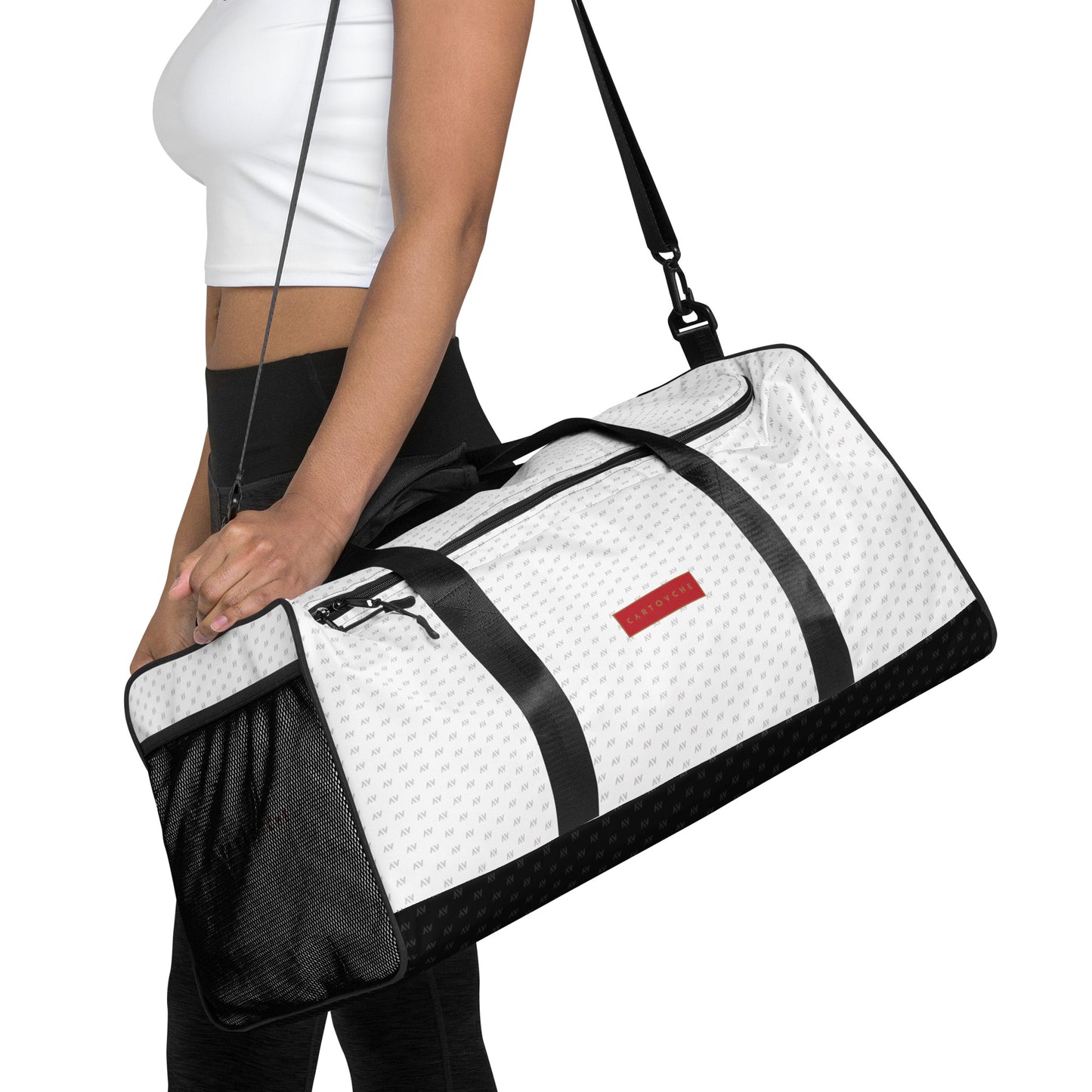 Cartovche Duffle Bag (White & Black with Gold - Red Label)