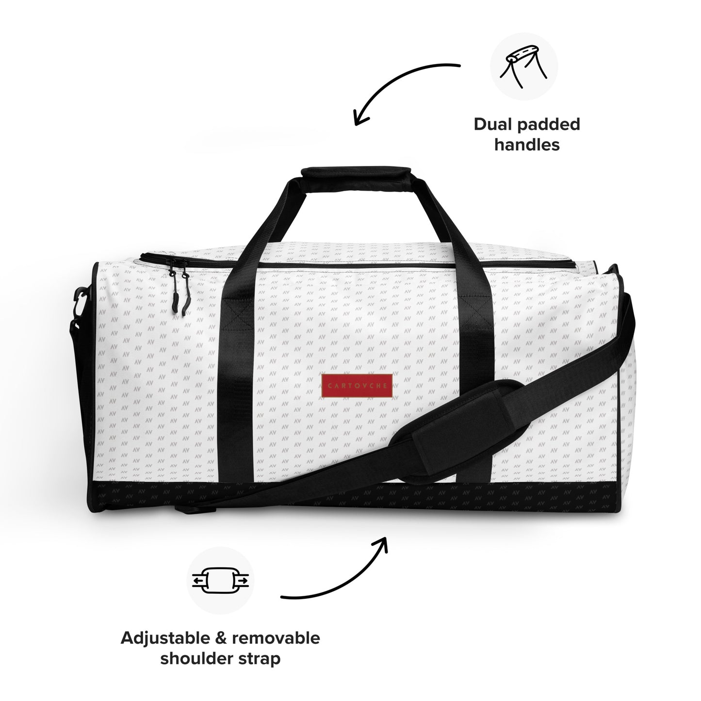 Cartovche Duffle Bag (White & Black with Gold - Red Label)