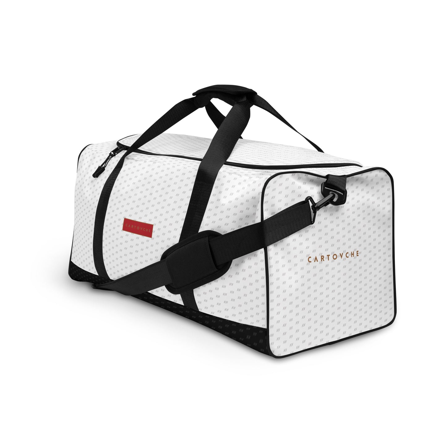 Cartovche Duffle Bag (White & Black with Gold - Red Label)