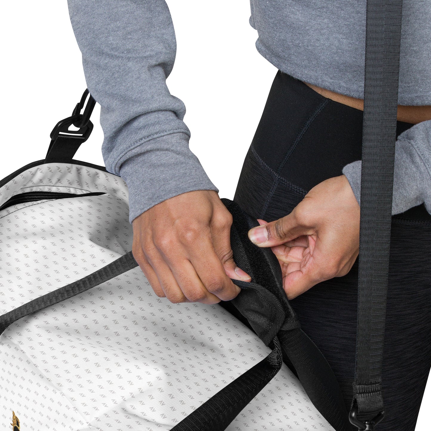 Cartovche Duffle Bag (White & Black with Gold - Red Label)