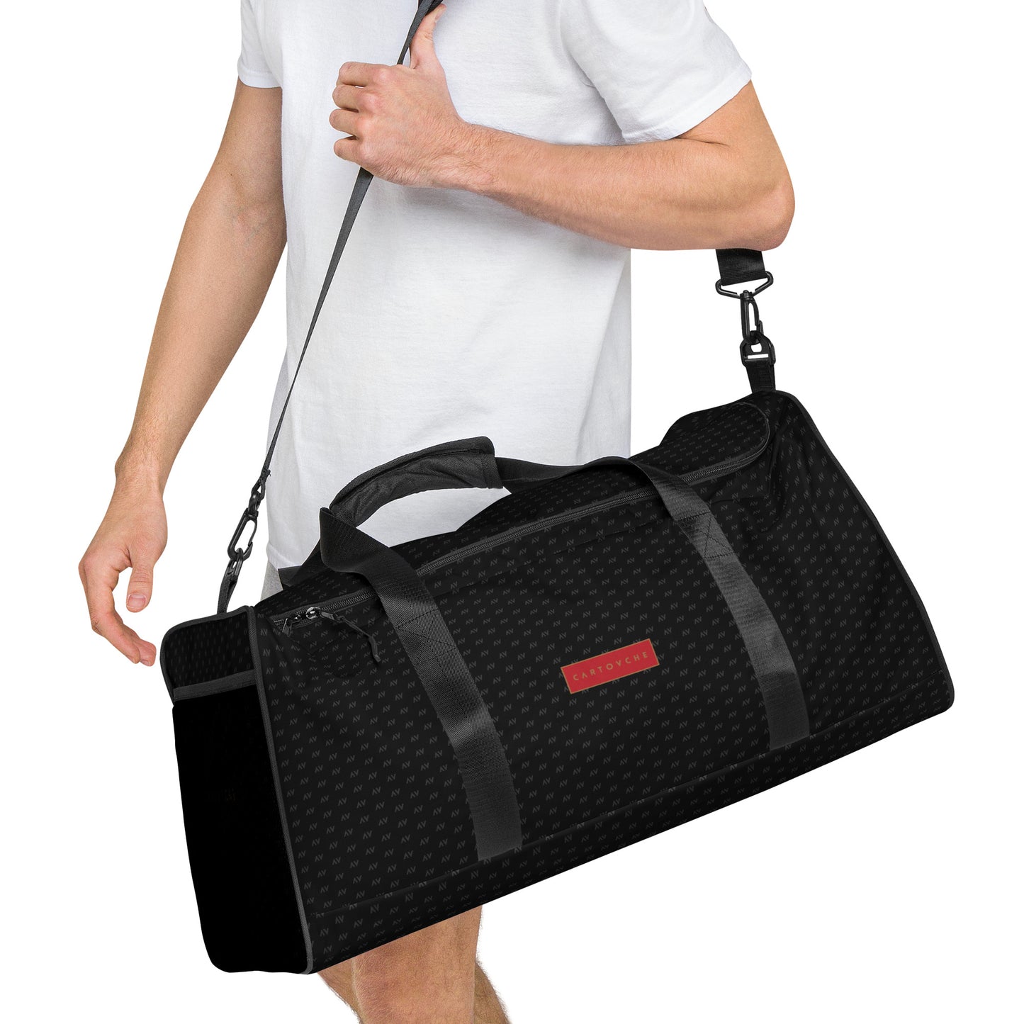 Cartovche Duffle Bag (Black on Black with Gold - Red Label)