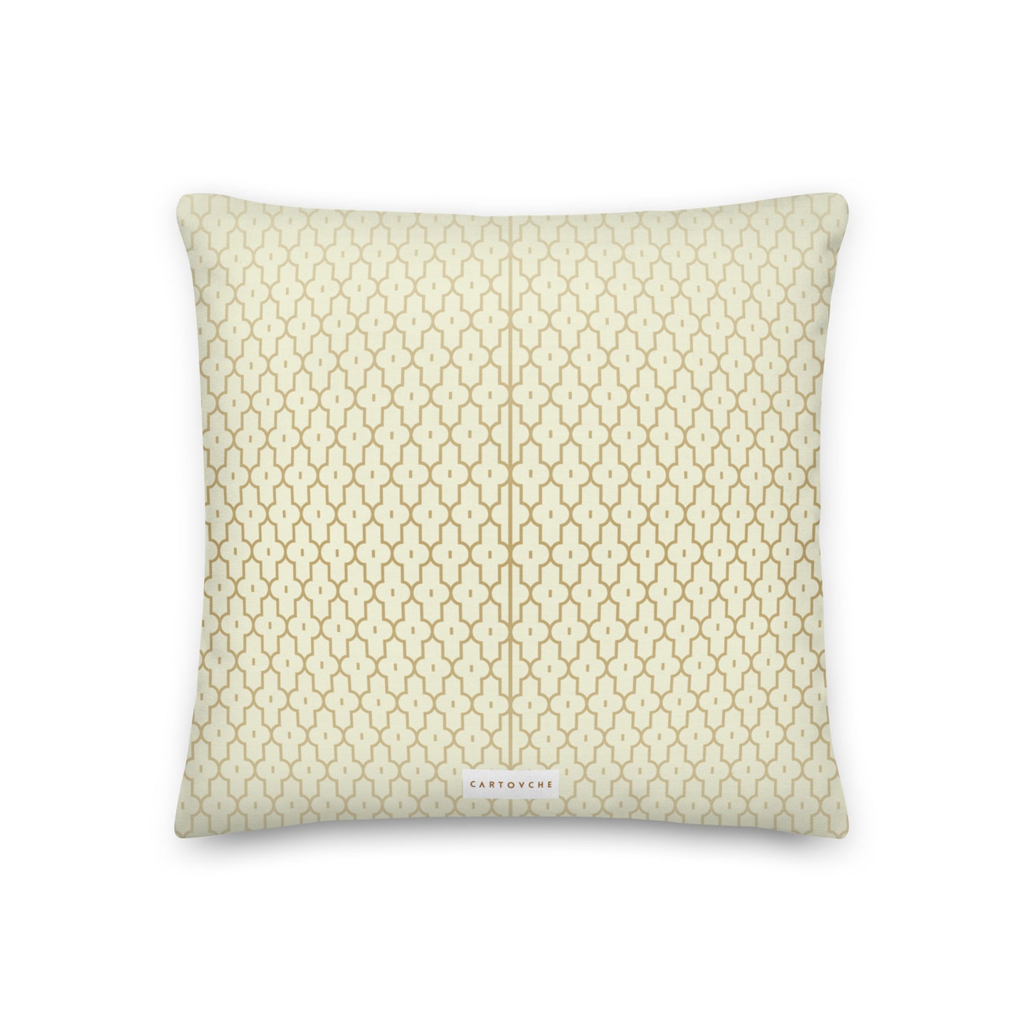 'Gold Geometry' Cushion (Beige)