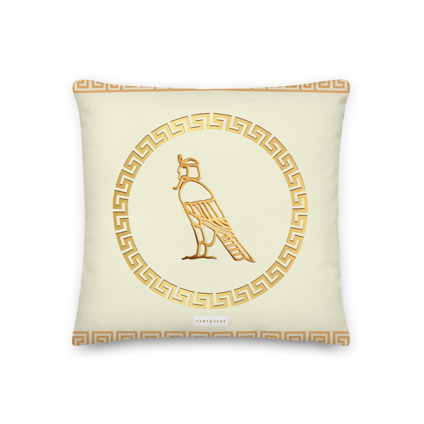 'Gold Meander' Cushion (Beige)