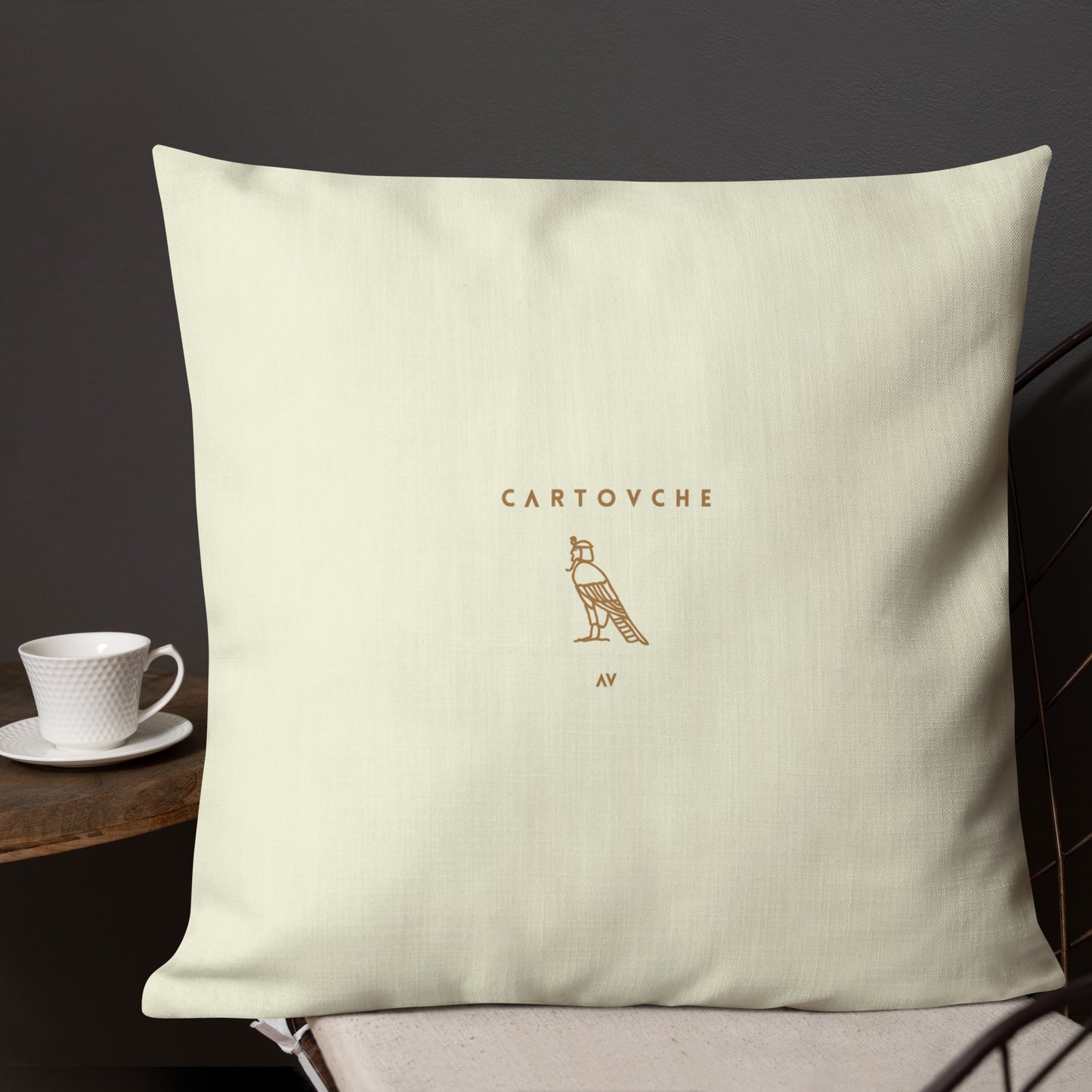 'Gold Geometry' Cushion (Beige)
