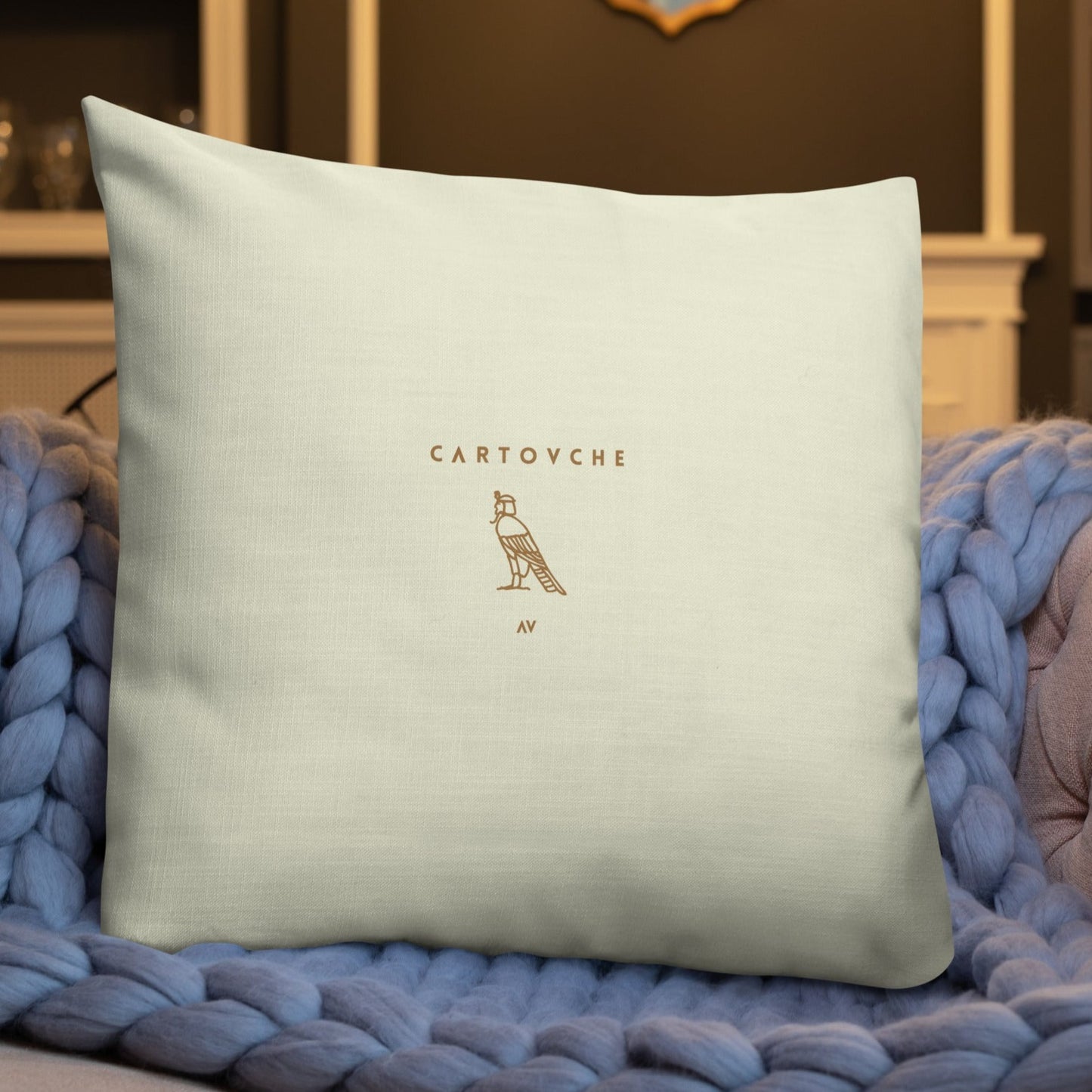 'Gold Fleur-de-lis' Cushion (Beige)