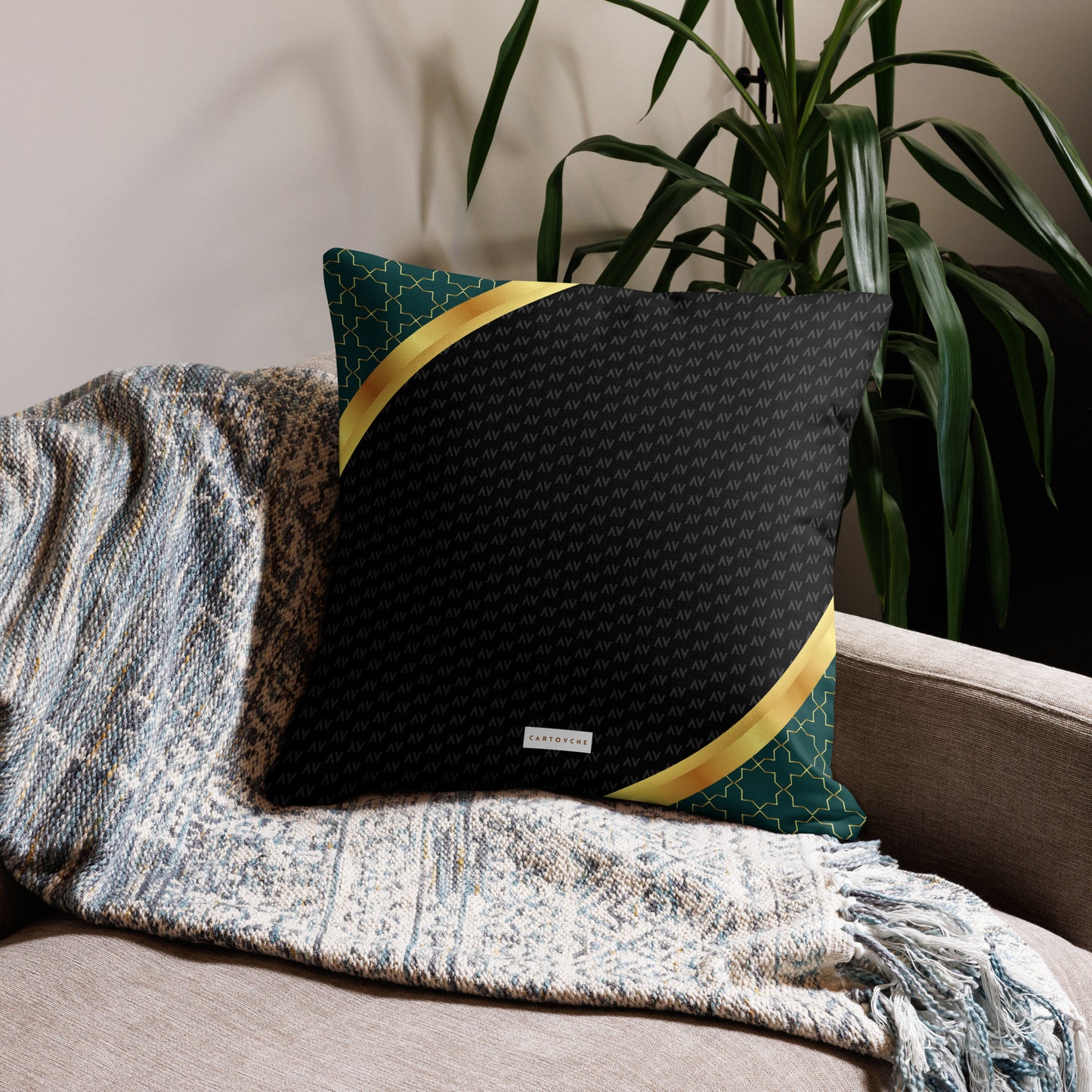 'Gold 'AV' Portal' Cushion