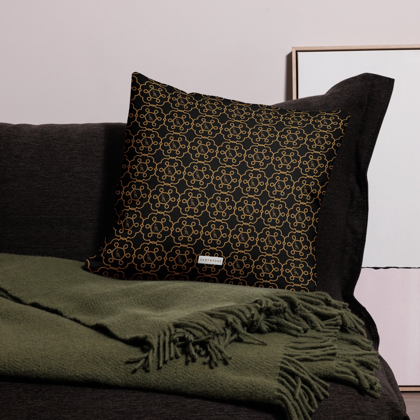 'Gold Ornate Floral' Cushion