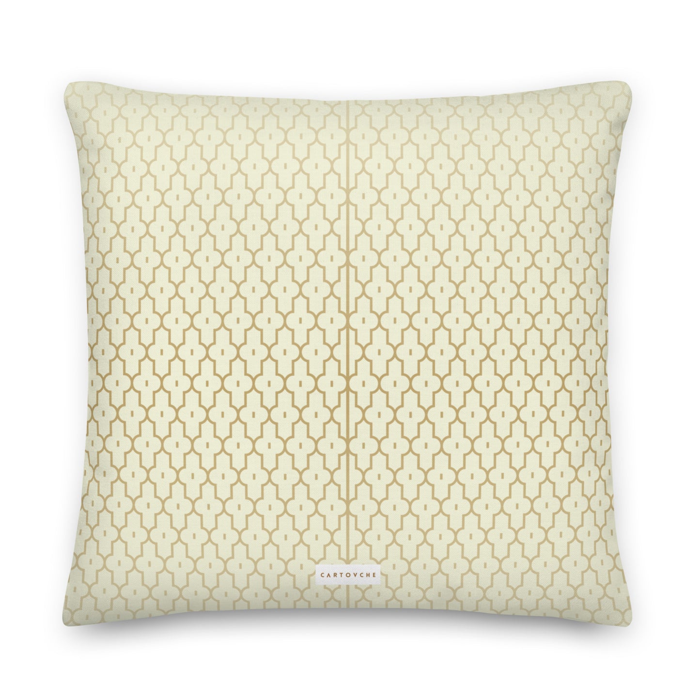 'Gold Geometry' Cushion (Beige)