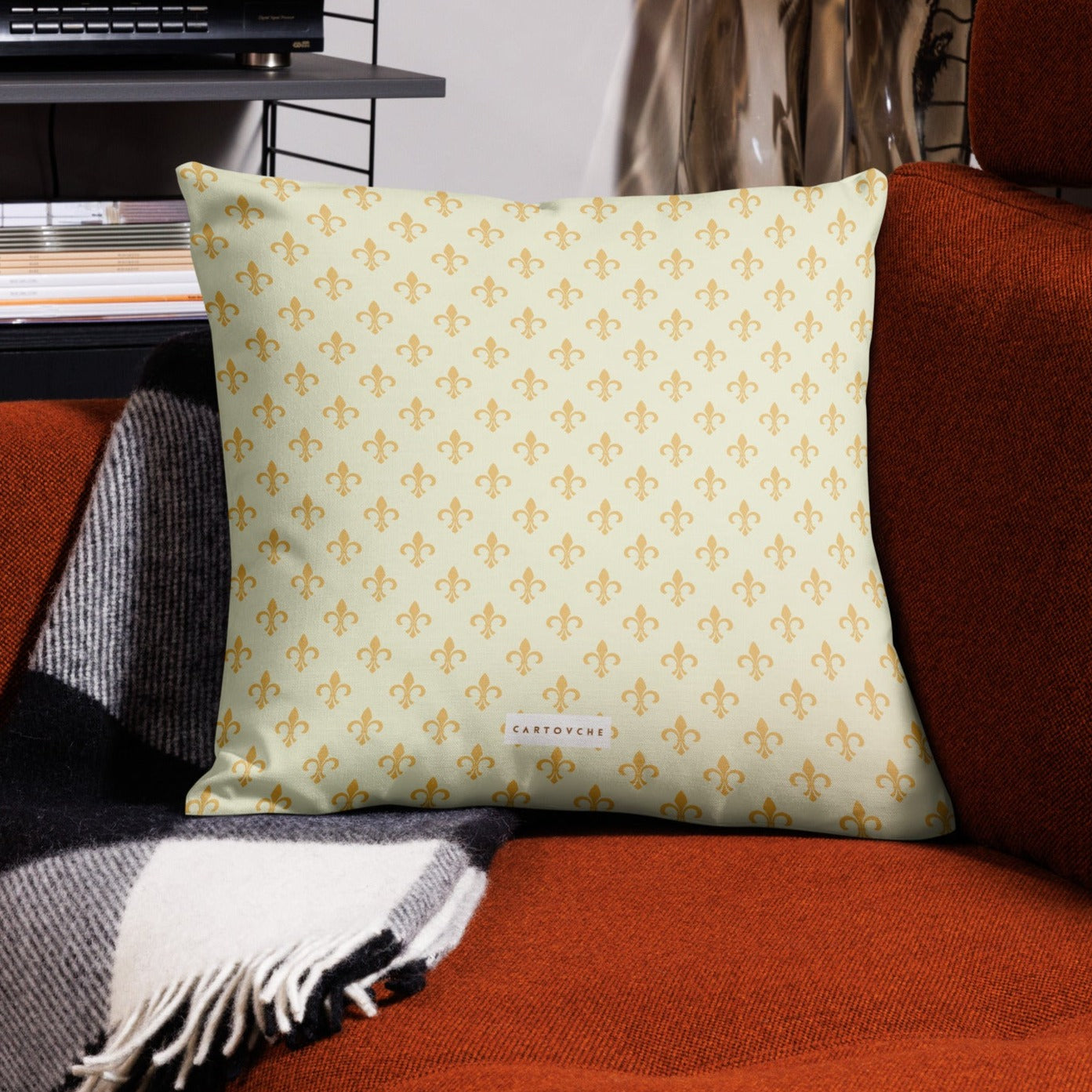 'Gold Fleur-de-lis' Cushion (Beige)