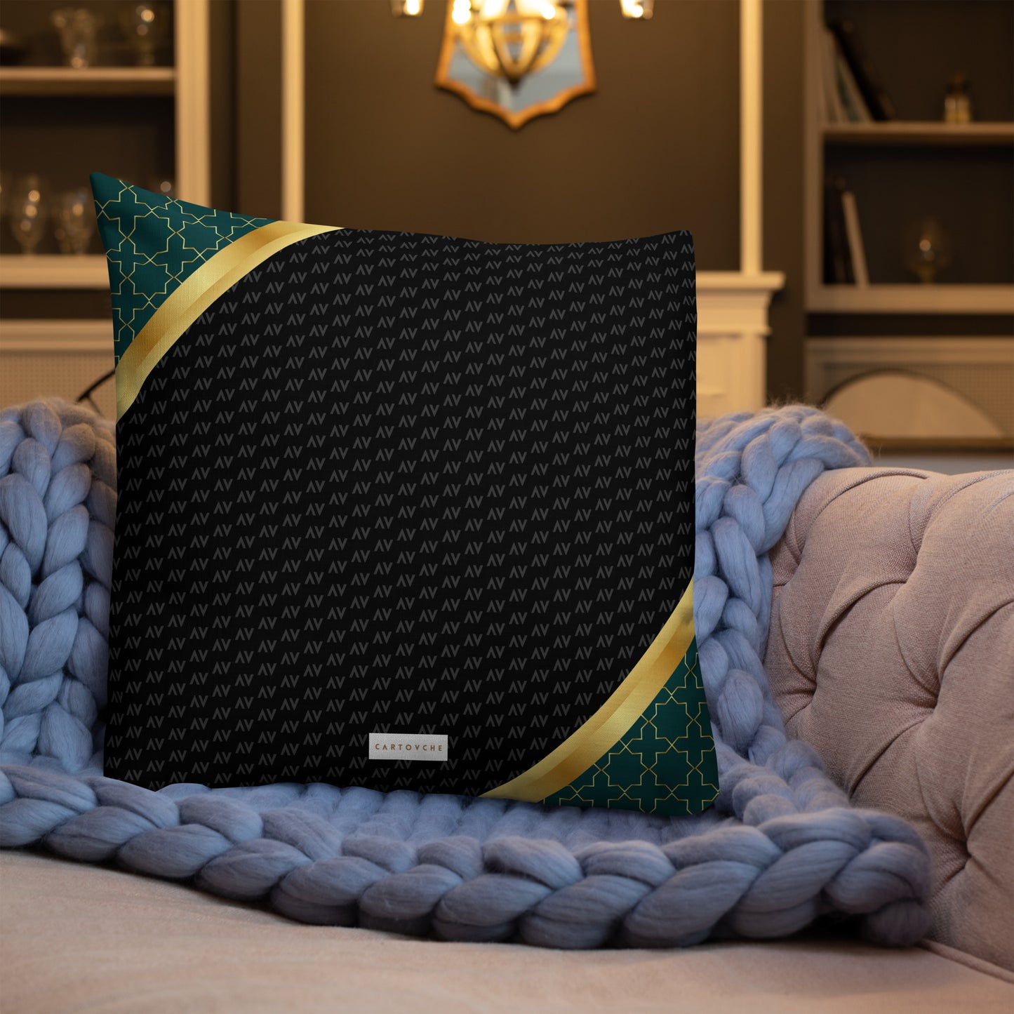 'Gold 'AV' Portal' Cushion