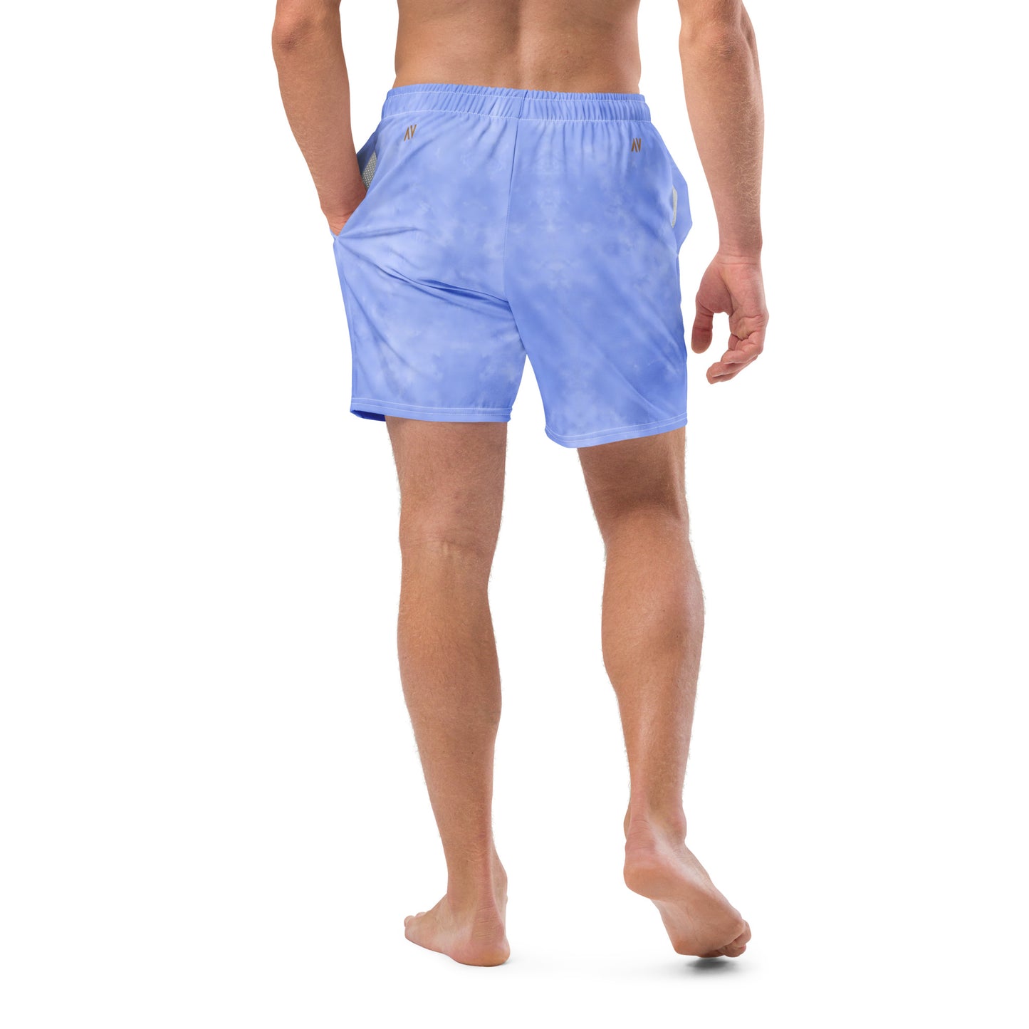 Men's Swim Trunks - Cartovche Badge (Blue Wash)