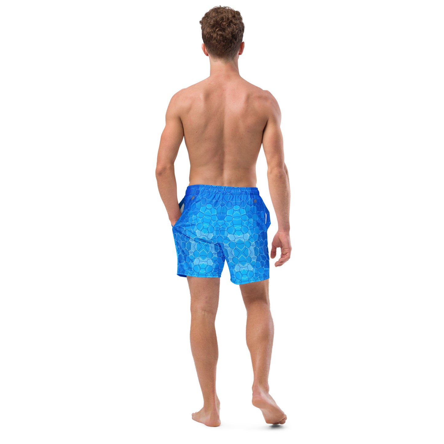Men's Swim Trunks - Cartovche Badge (Shallow Water Blue)