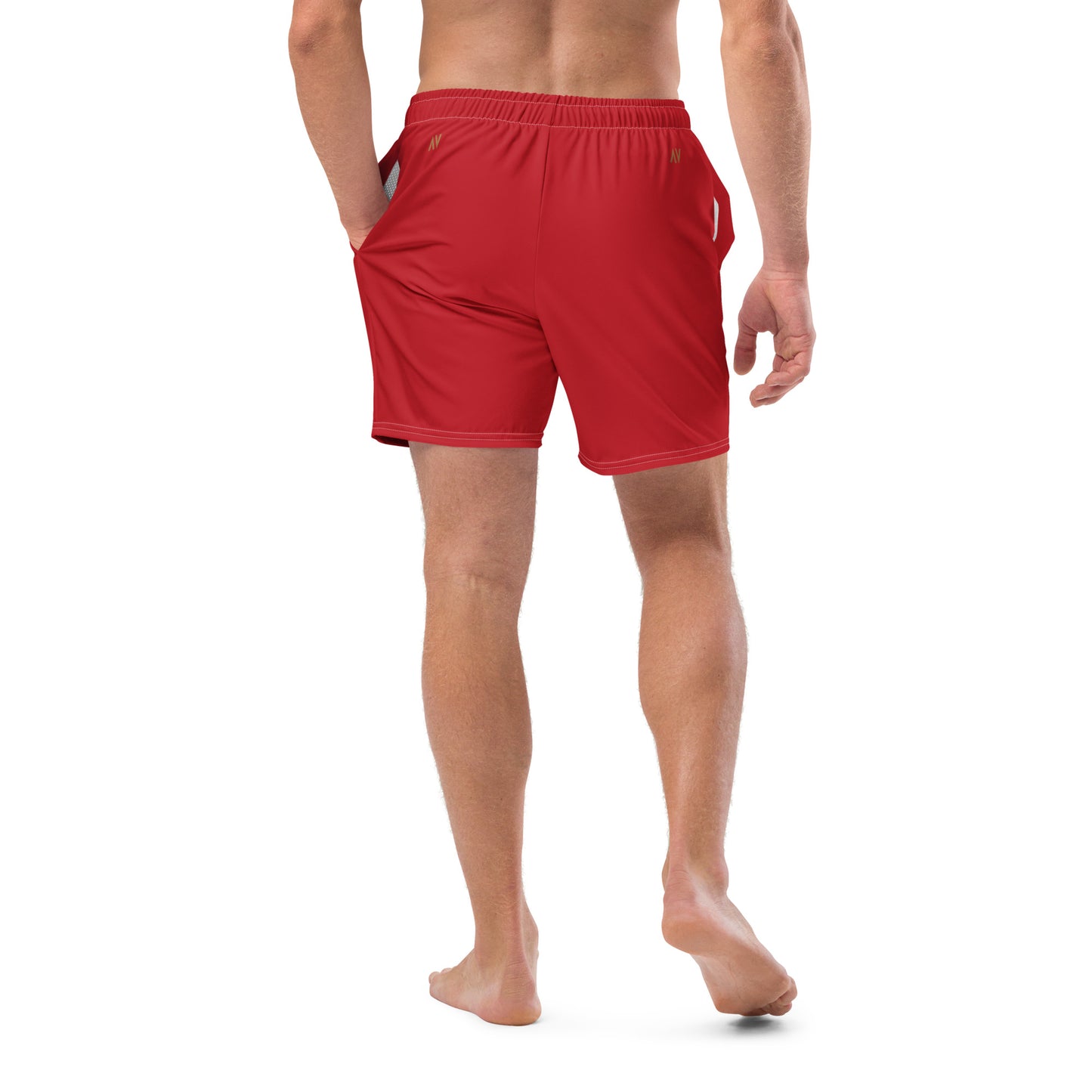 Men's Swim Trunks - Cartovche Logo (Red)