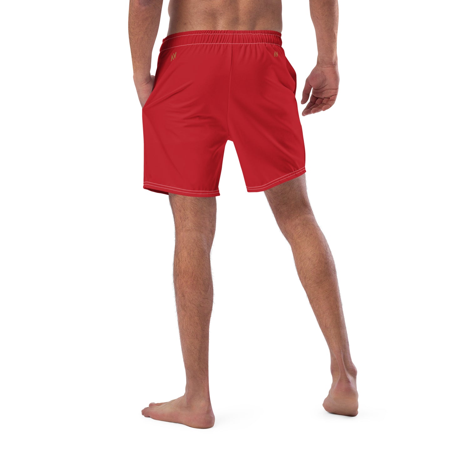 Men's Swim Trunks - Cartovche Logo (Red)