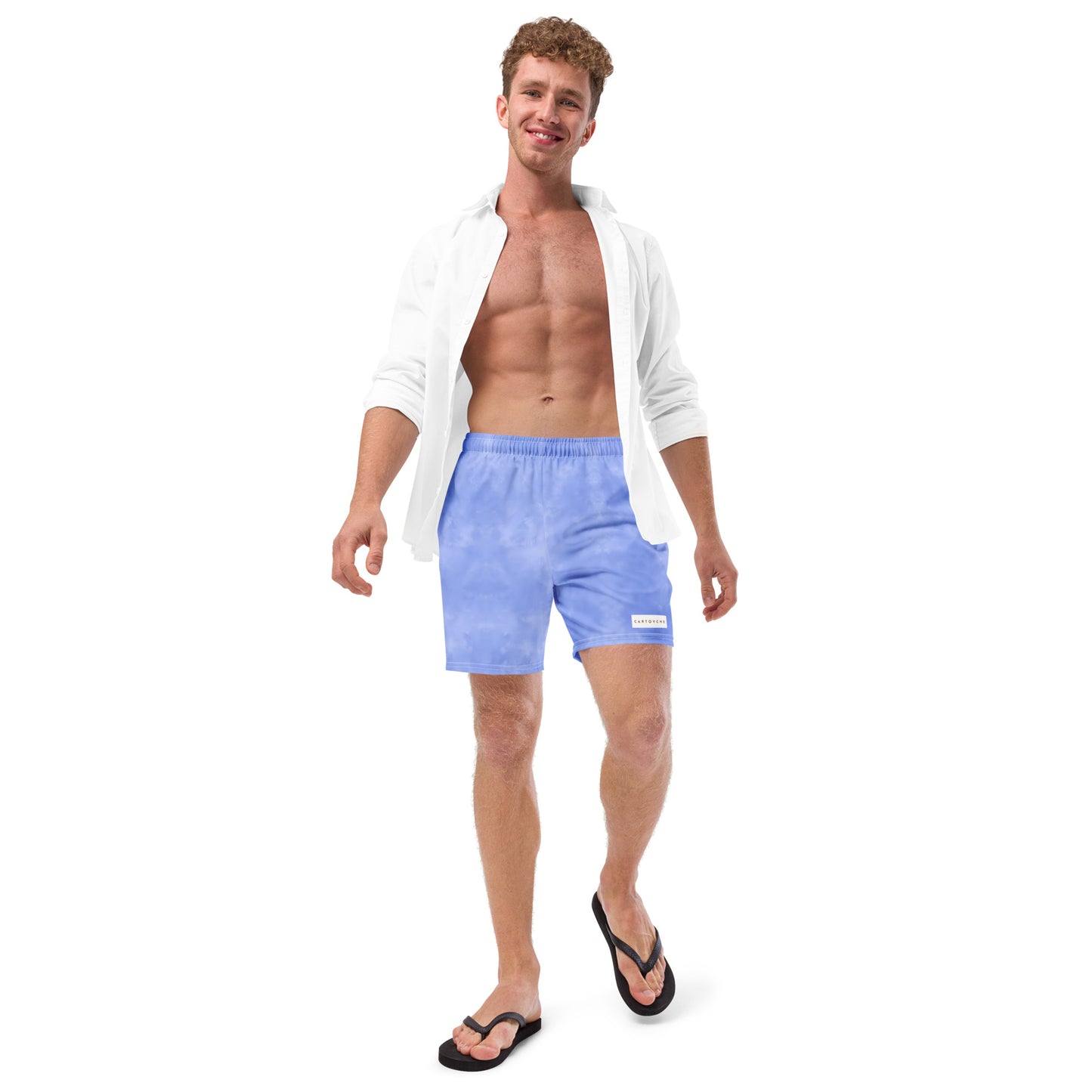 Men's Swim Trunks - Cartovche Badge (Blue Wash)