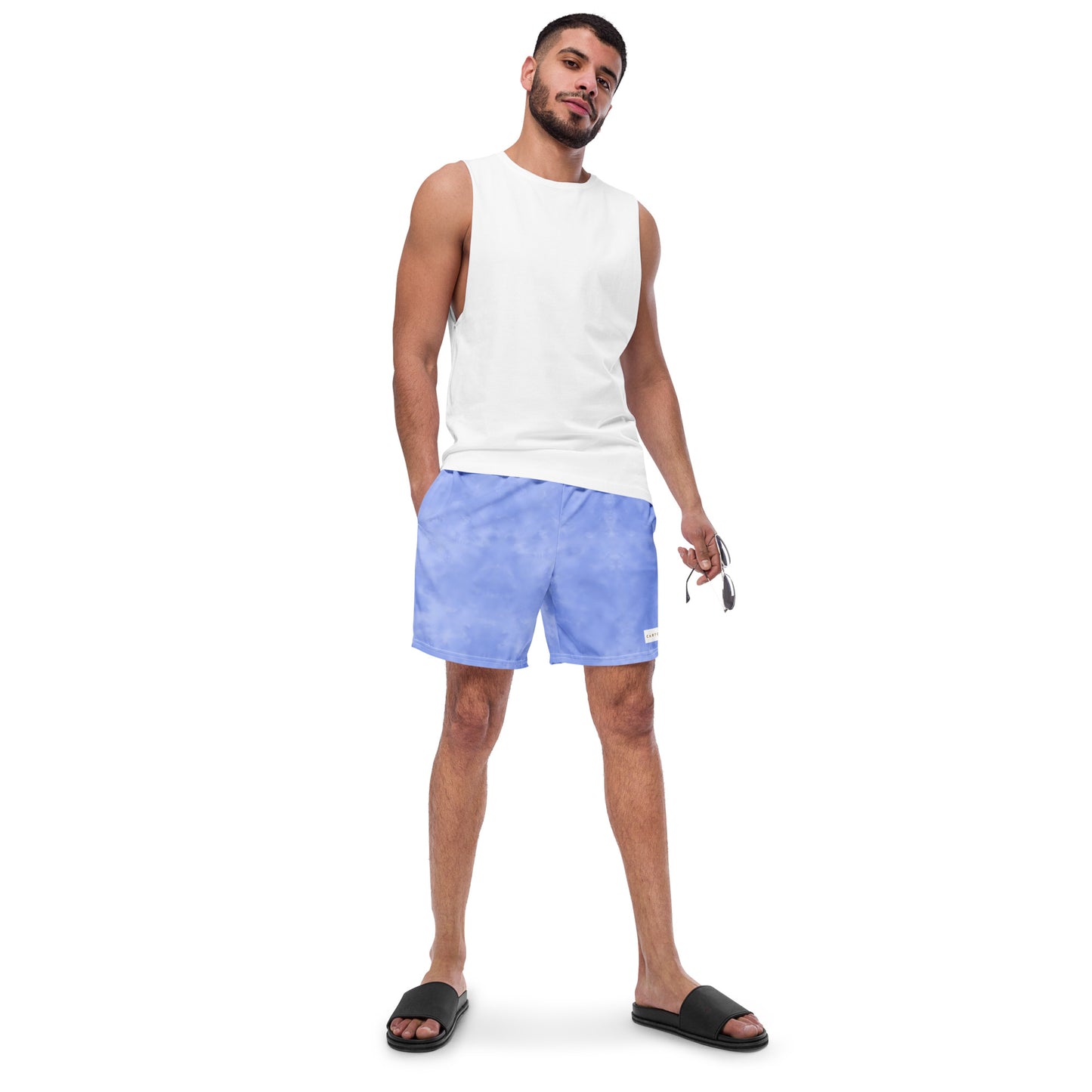 Men's Swim Trunks - Cartovche Badge (Blue Wash)