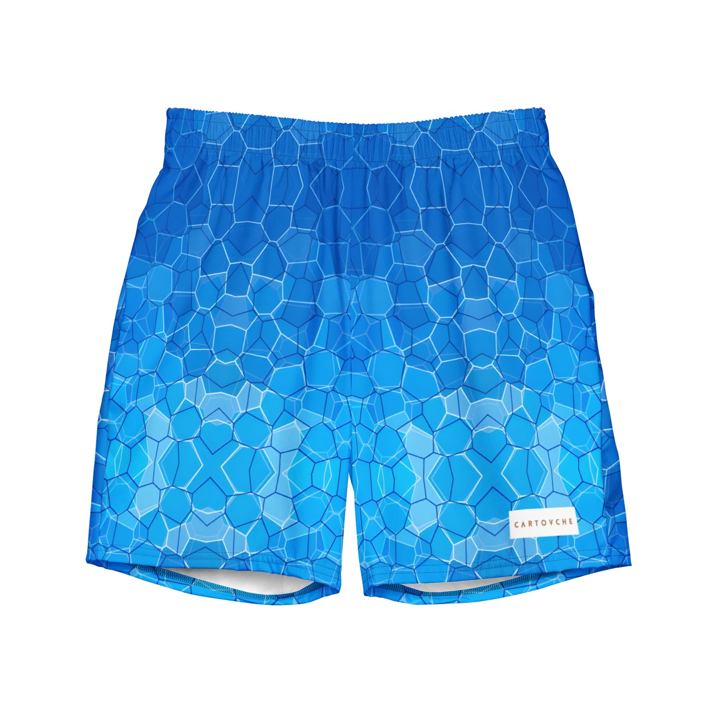Men's Swim Trunks - Cartovche Badge (Shallow Water Blue)
