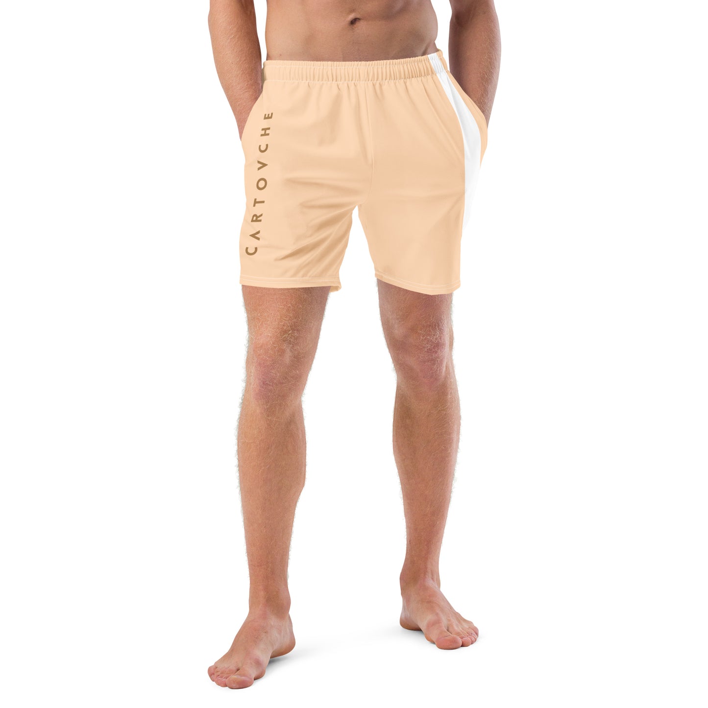 Men's Swim Trunks - Cartovche Logo (Peaches & Cream)