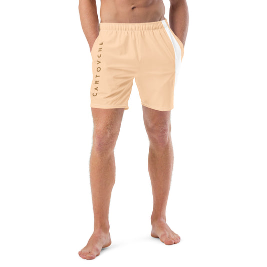 Men's Swim Trunks - Cartovche Logo (Peaches & Cream)